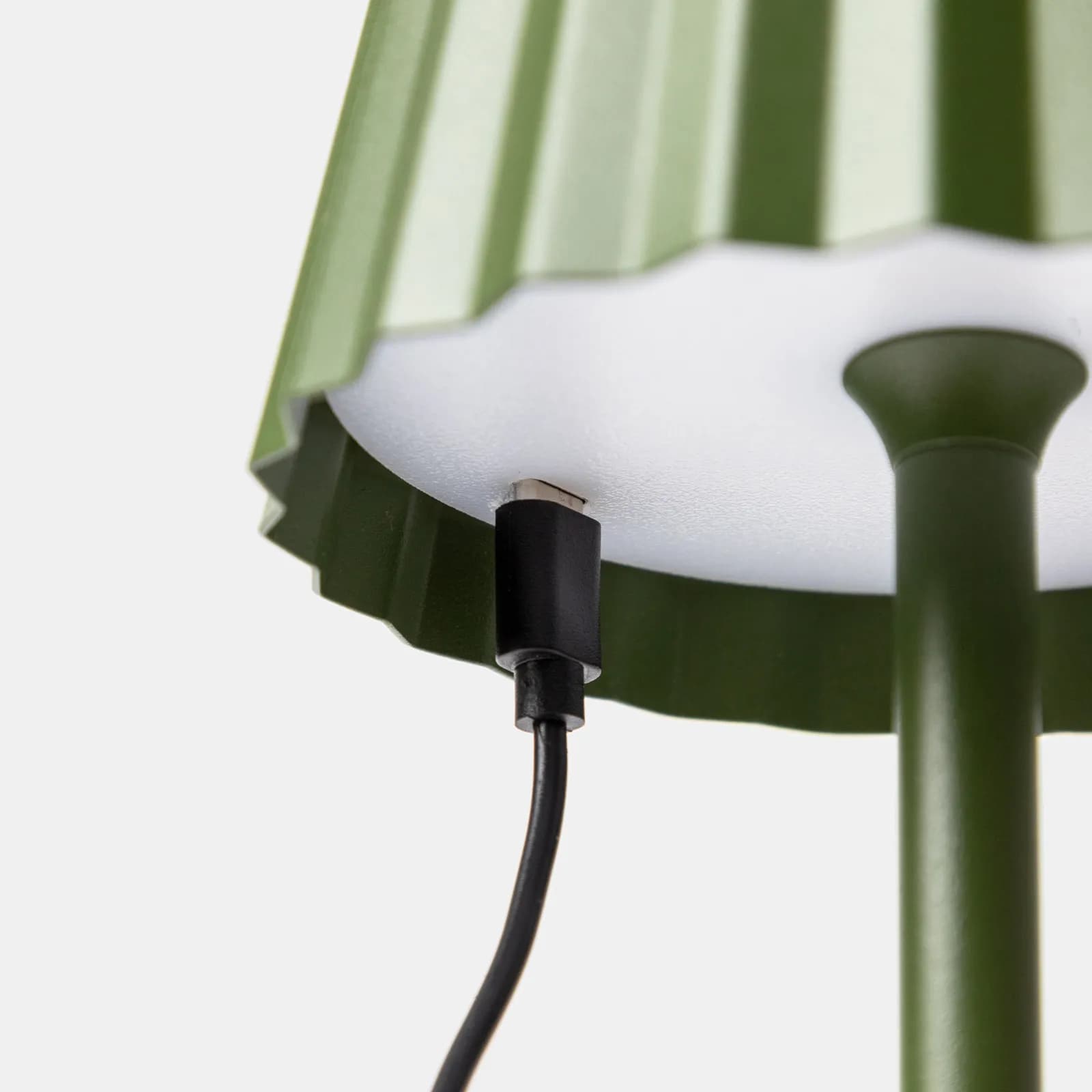Lampada da tavolo touch a LED plissettata 14x40h cm in alluminio verde - Isobel
