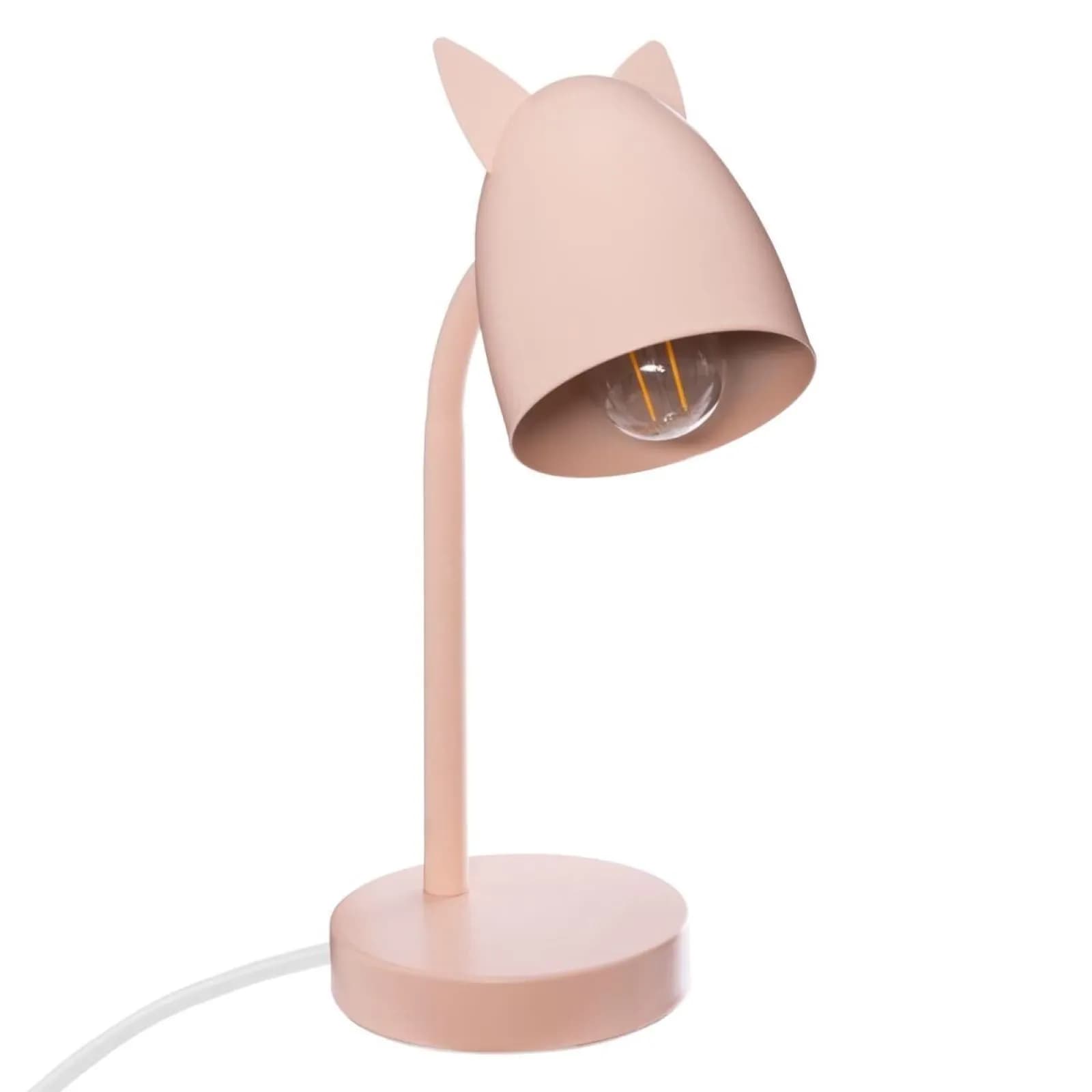 Lampada d'appoggio 31 h cm per bambini in metallo rosa con orecchie