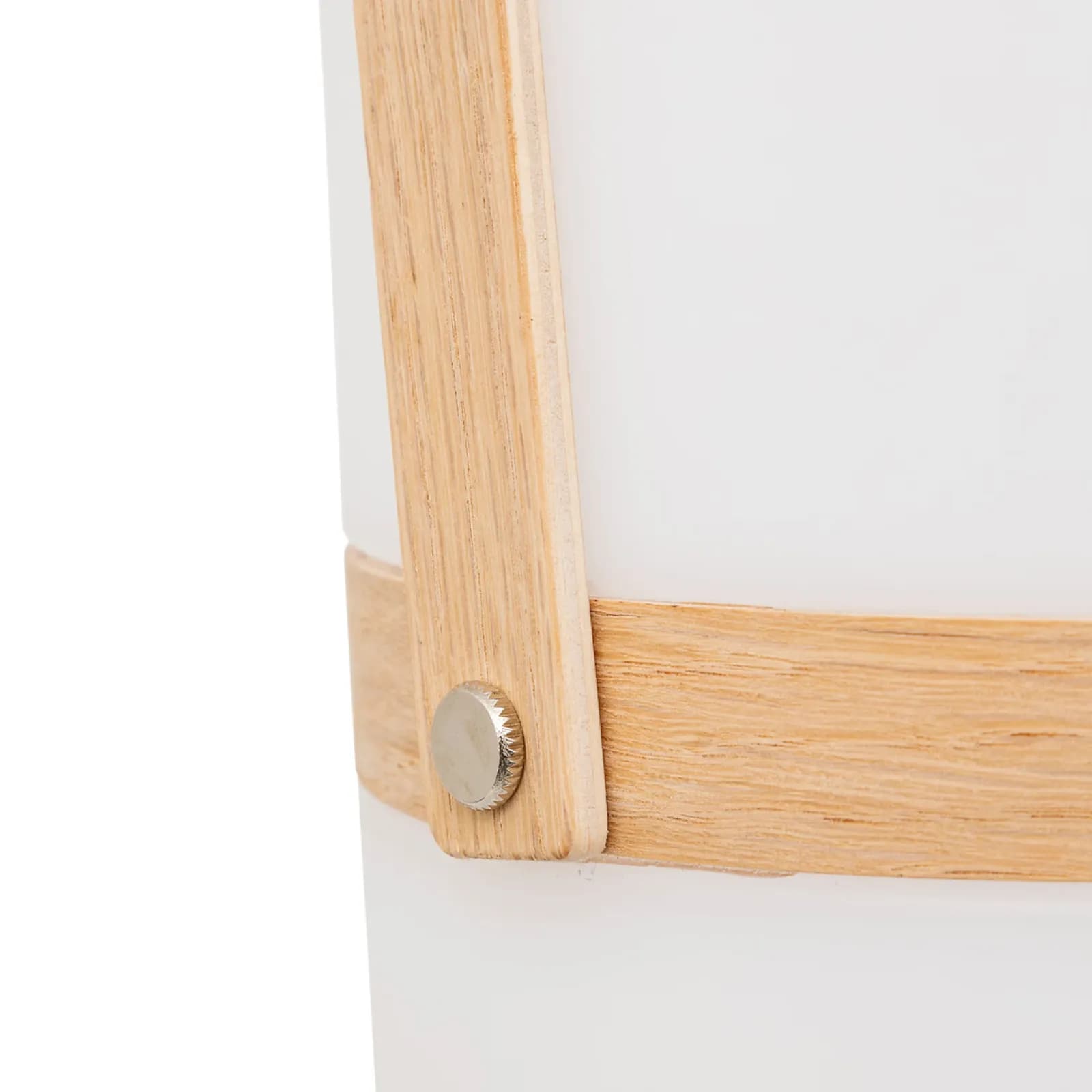 Lampada LED da tavolo luce calda 36h cm in polipropilene bianco con maniglia effetto legno - Kinesy