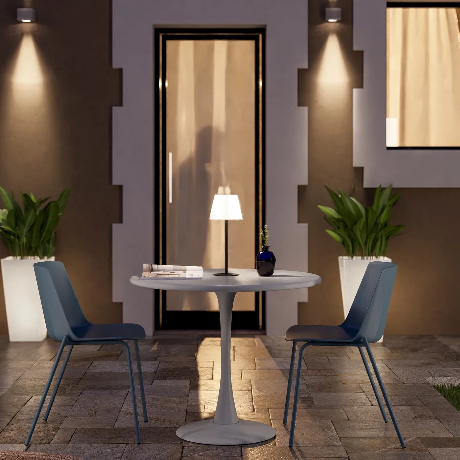 Lampada LED portatile paralume rotondo 15 cm in alluminio nero - Sazerac