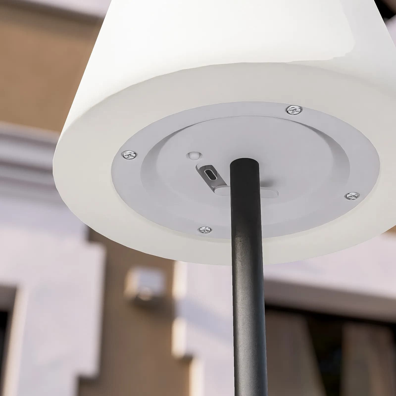 Lampada LED portatile paralume rotondo 15 cm in alluminio nero - Sazerac