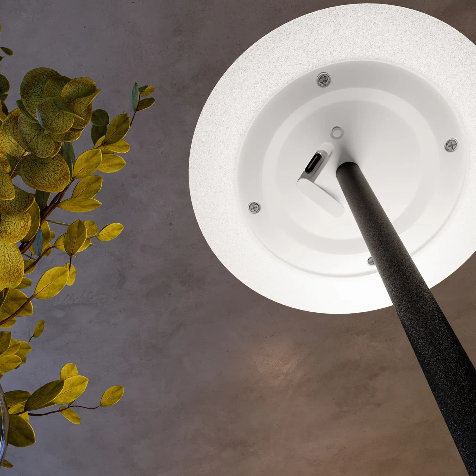 Lampada LED portatile paralume rotondo 15 cm in alluminio nero - Sazerac