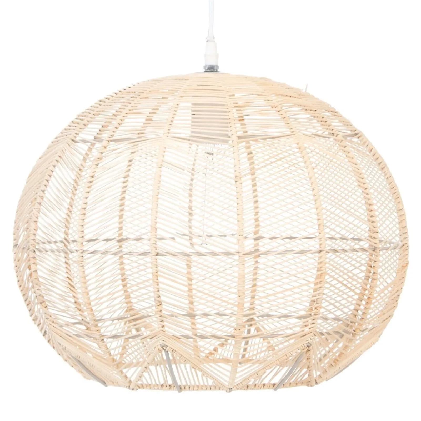 Lampada sospesa a sfera 38 cm cm intrecciata in polyrattan beige