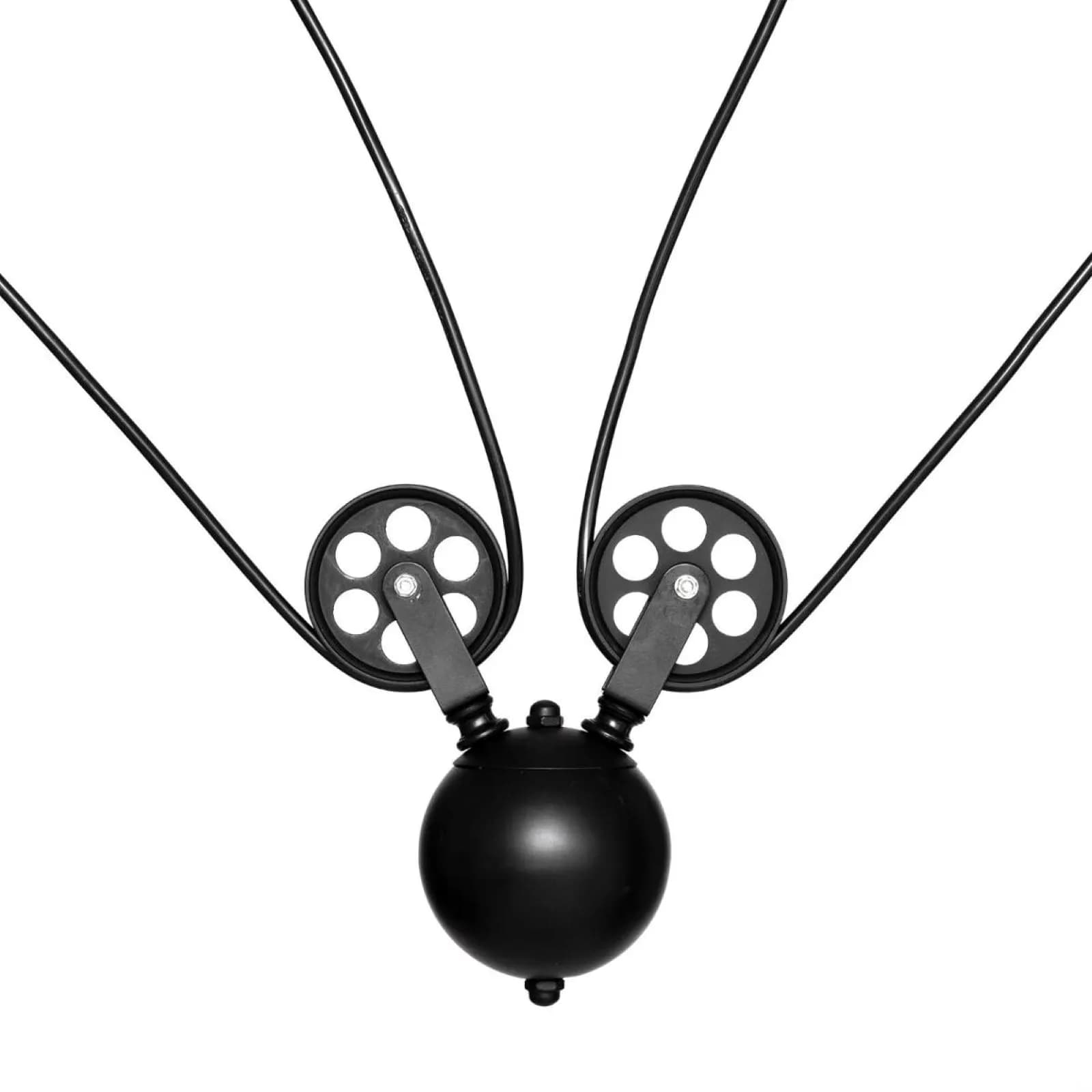 Lampada sospesa doppia 120x32 cm in metallo nero