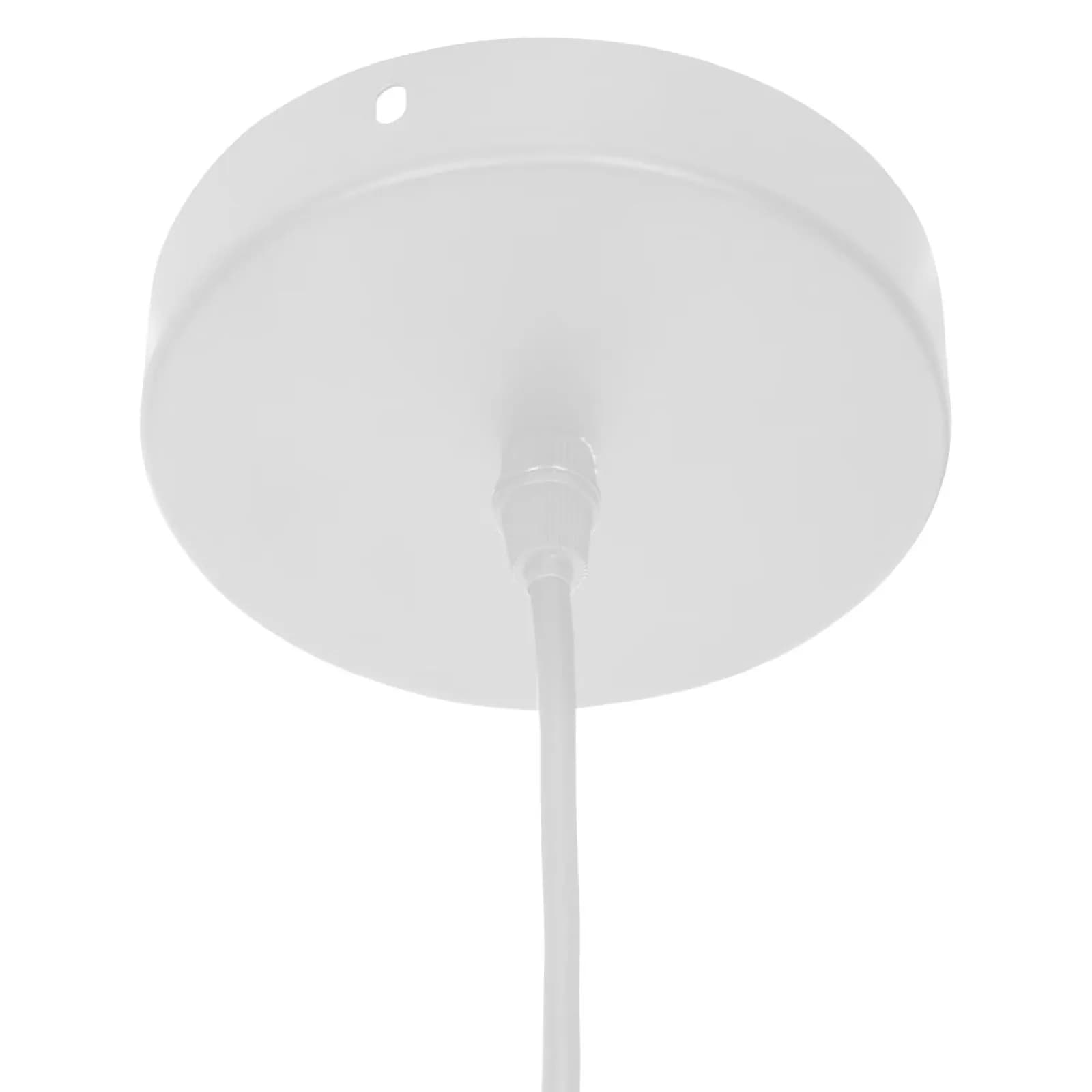Lampada sospesa rotonda 30 cm in bambù naturale intrecciato e pompon rosso - Kids