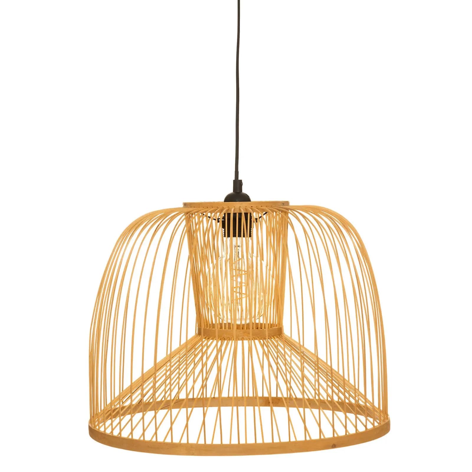 Lampada sospesa rotonda 38 cm in bambù naturale