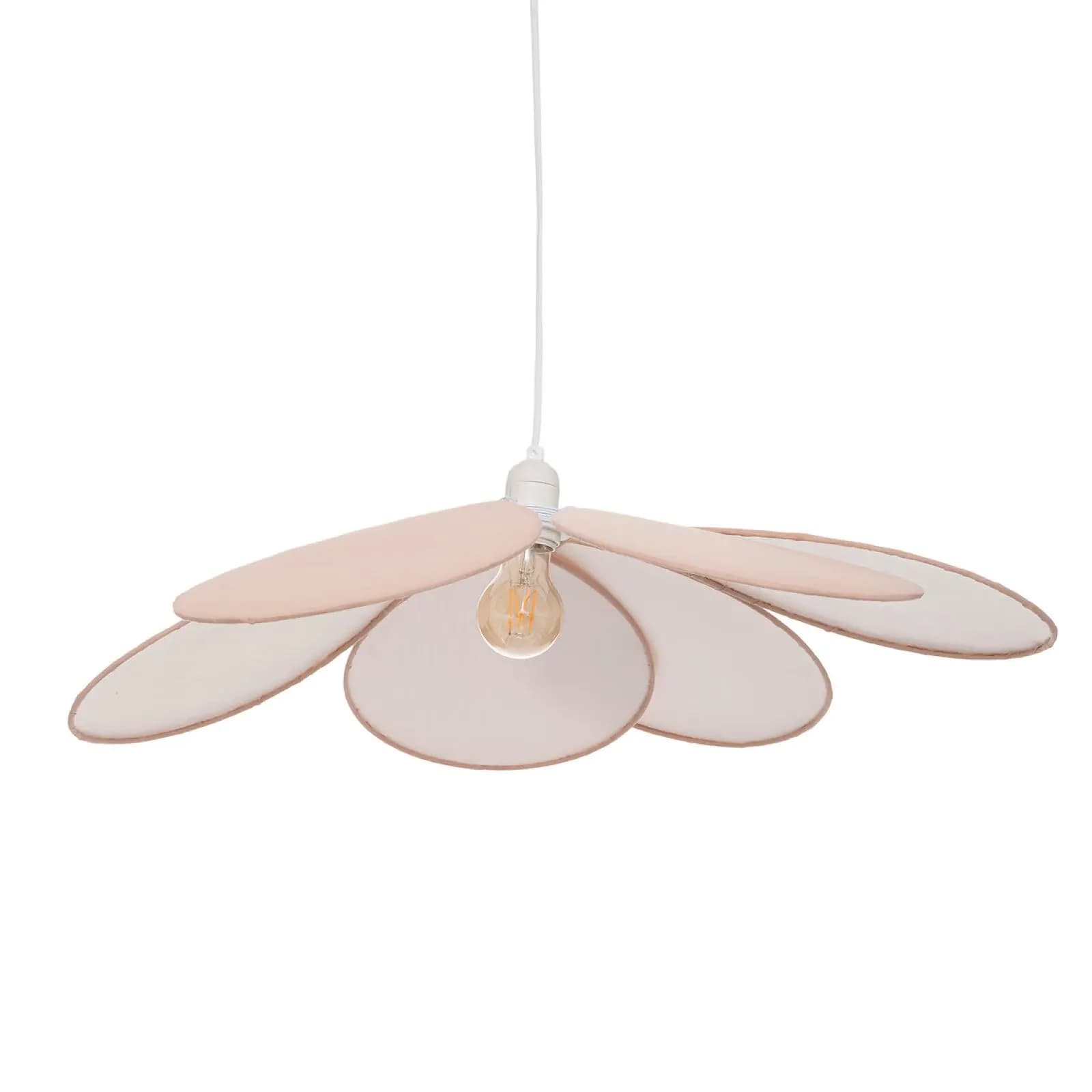 Lampada sospesa rotonda 64 cm a fiore rosa e bianco - Kids