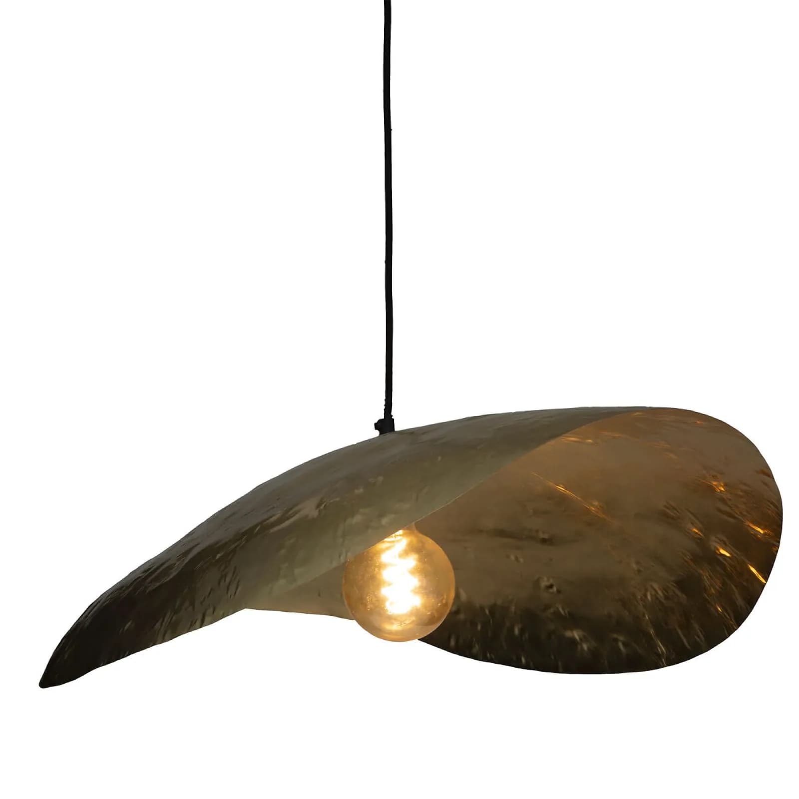 Lampada sospesa rotonda 80 cm in metallo oro