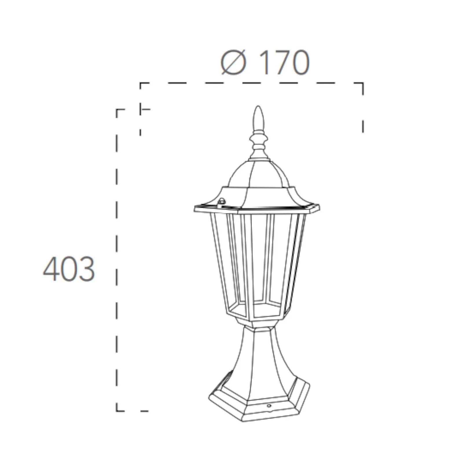 Lanterna da tavolo per esterno rotonda 17 cm in alluminio bianco