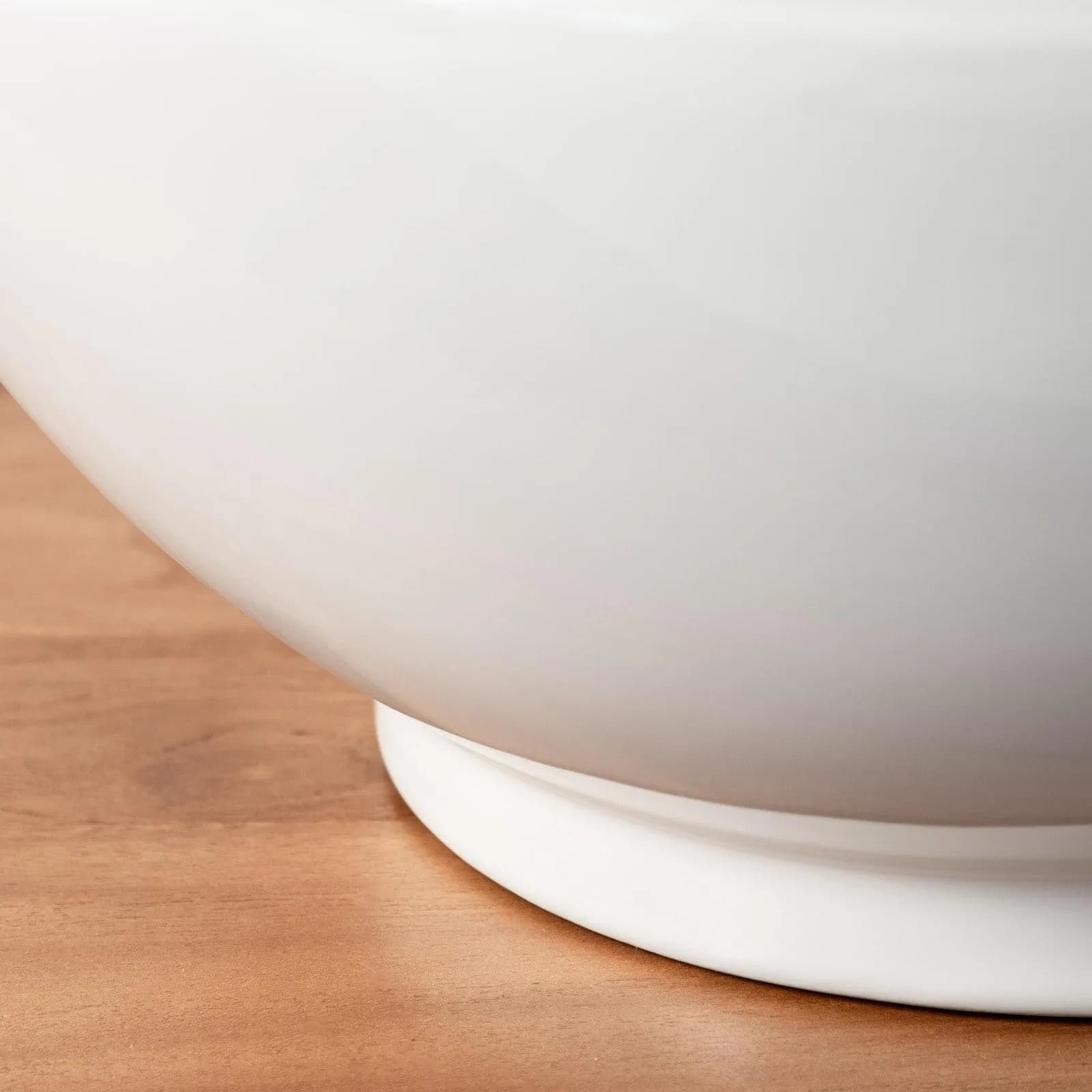 Lavabo a bacinella da appoggio rotondo 40 cm in ceramica bianco lucido