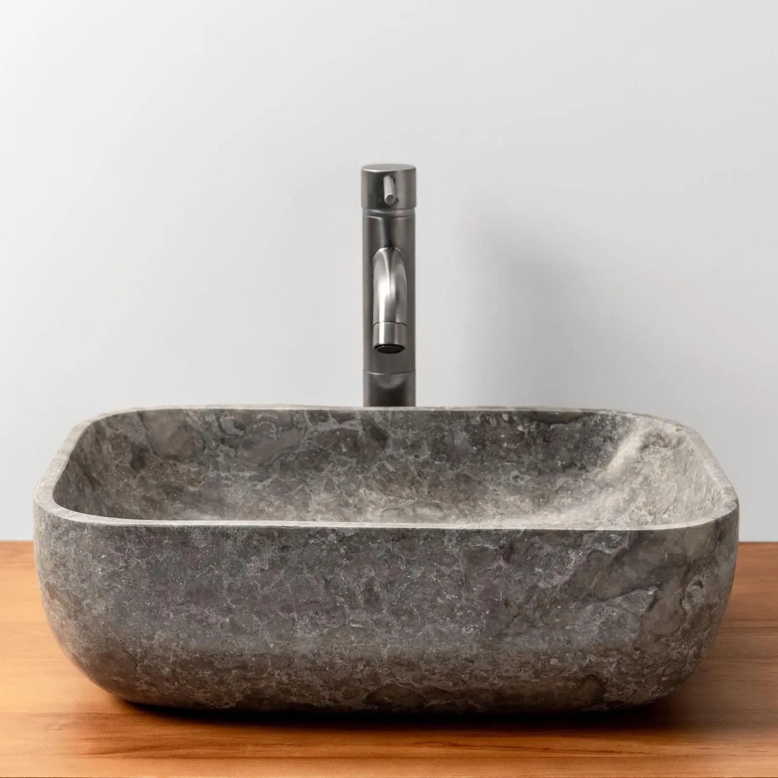 Lavabo da appoggio 46x33 cm in marmo satinato grigio - Artizan