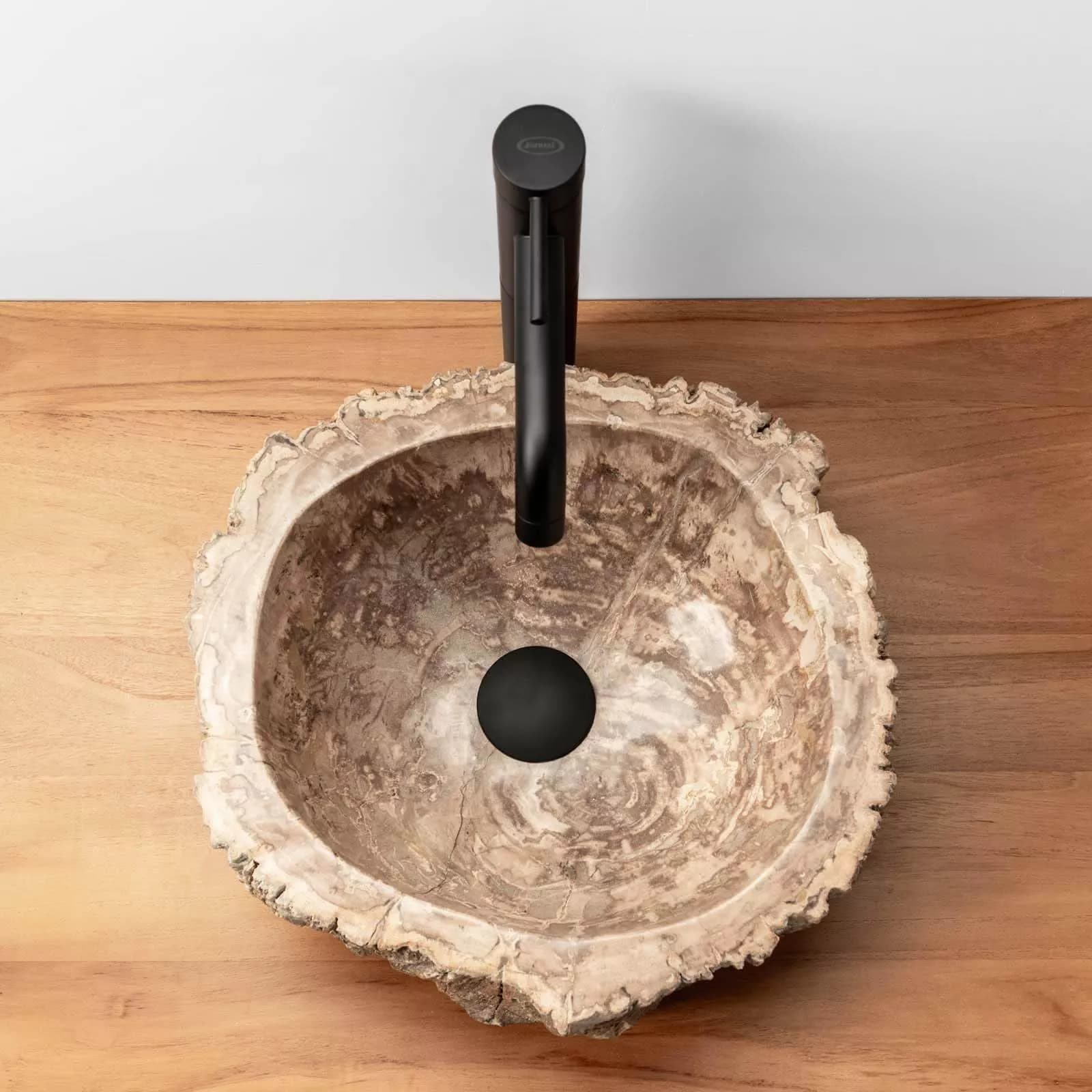 Lavabo da appoggio in legno pietrificato - Artizan