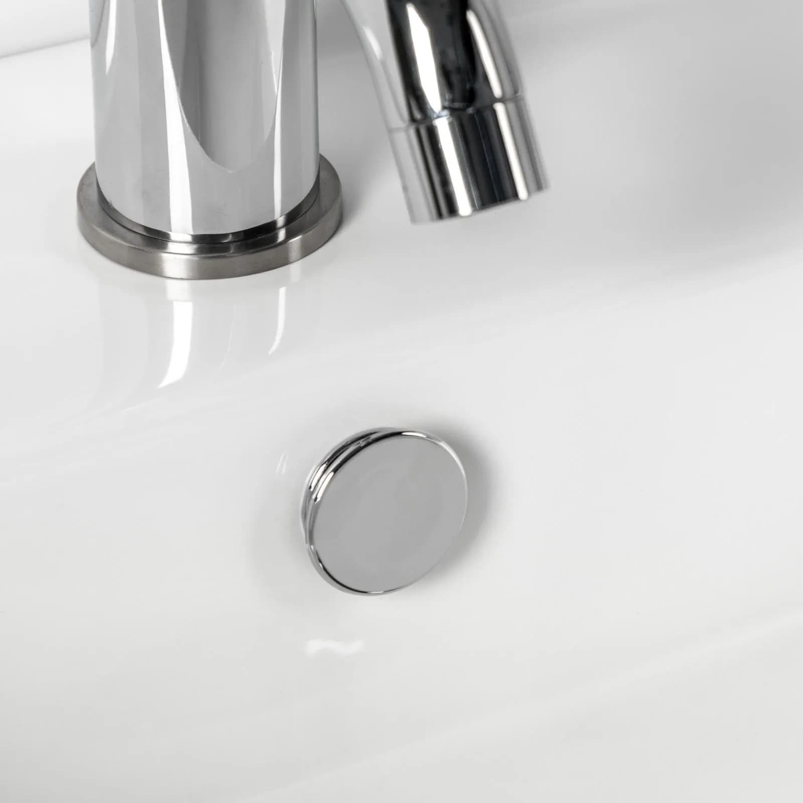 Lavabo da appoggio squadrato 41 cm in ceramica bianco lucido monoforo