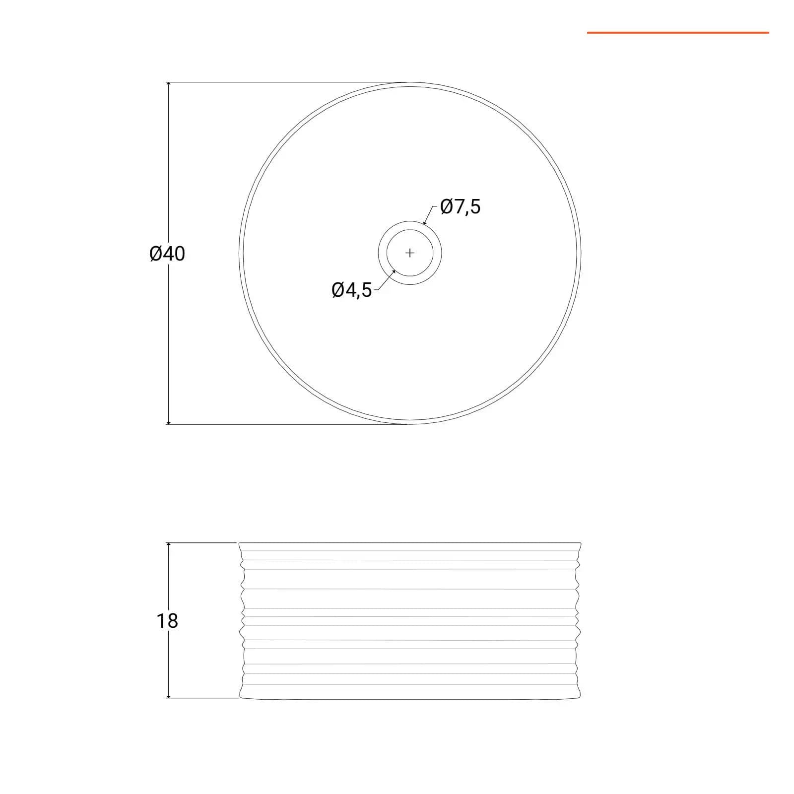 Lavabo d'appoggio circolare da 40 cm bianco opaco
