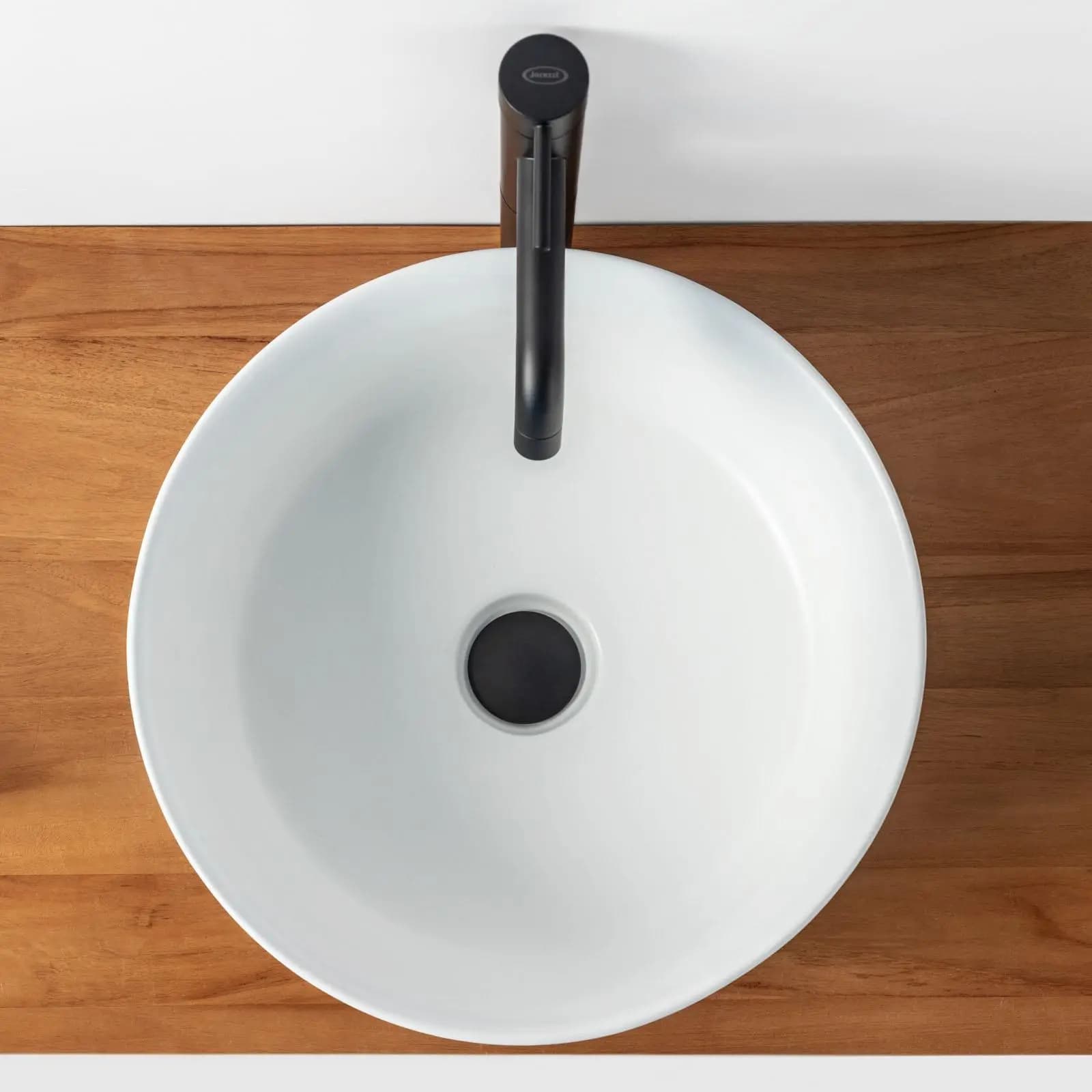 Lavabo d'appoggio circolare da 40 cm bianco opaco