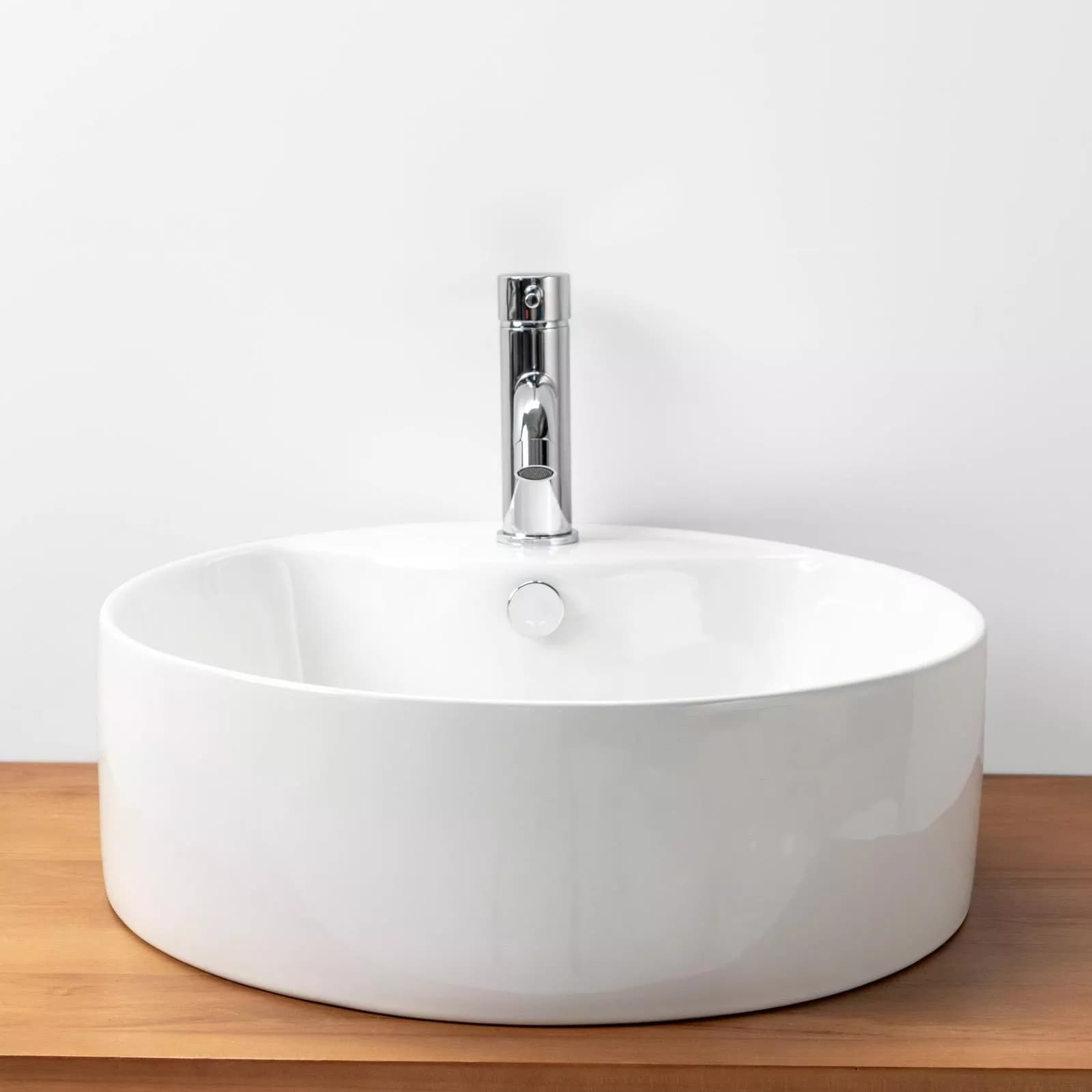 Lavabo design bacinella tonda 46 cm in ceramica d'arredo