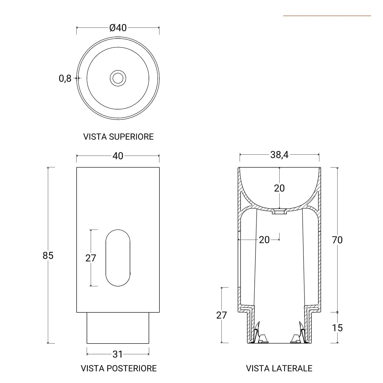 Lavabo freestanding Ø 40 cm bianco - Pomo di Simas