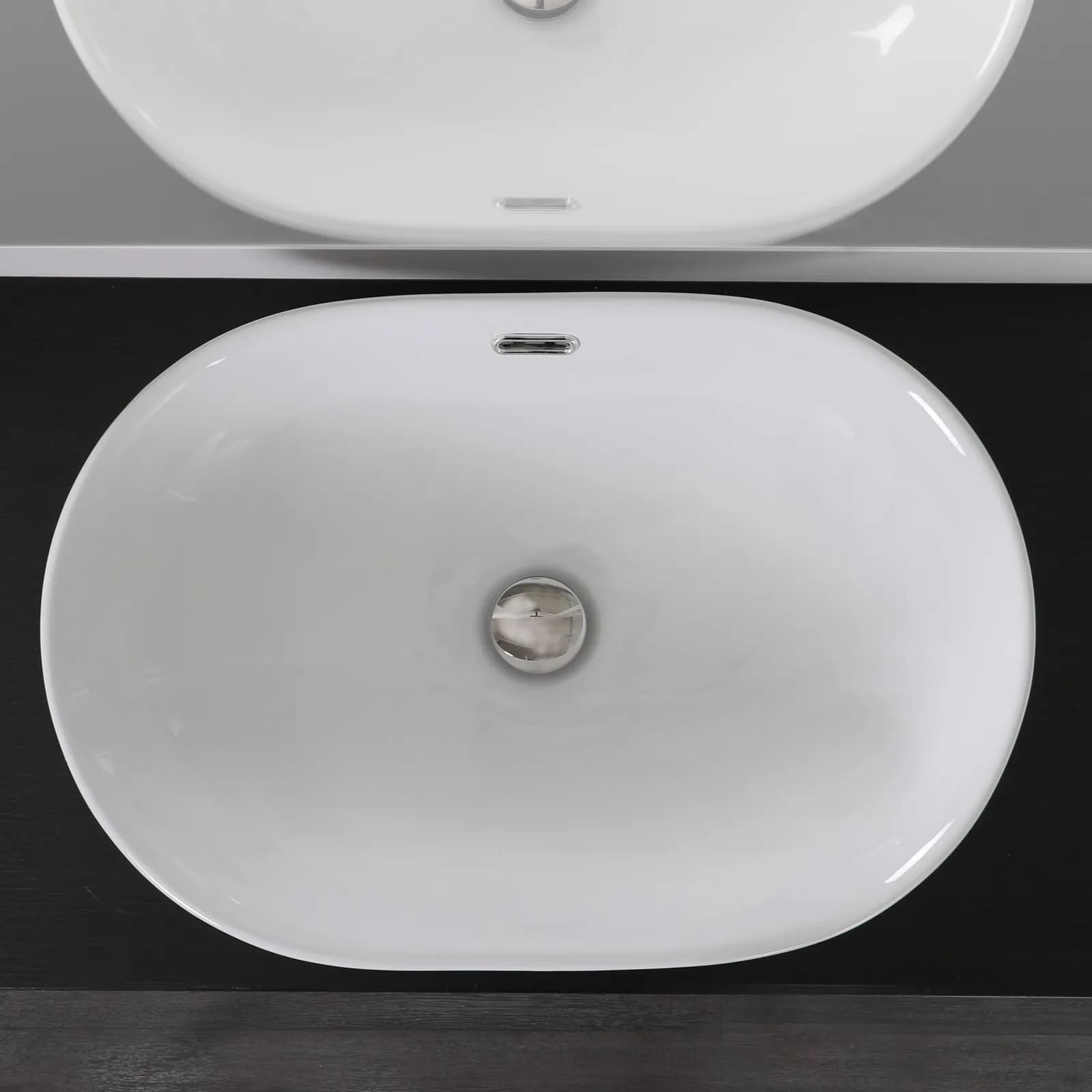 Lavabo incasso soprapiano in ceramica 60x40 cm soprapiano