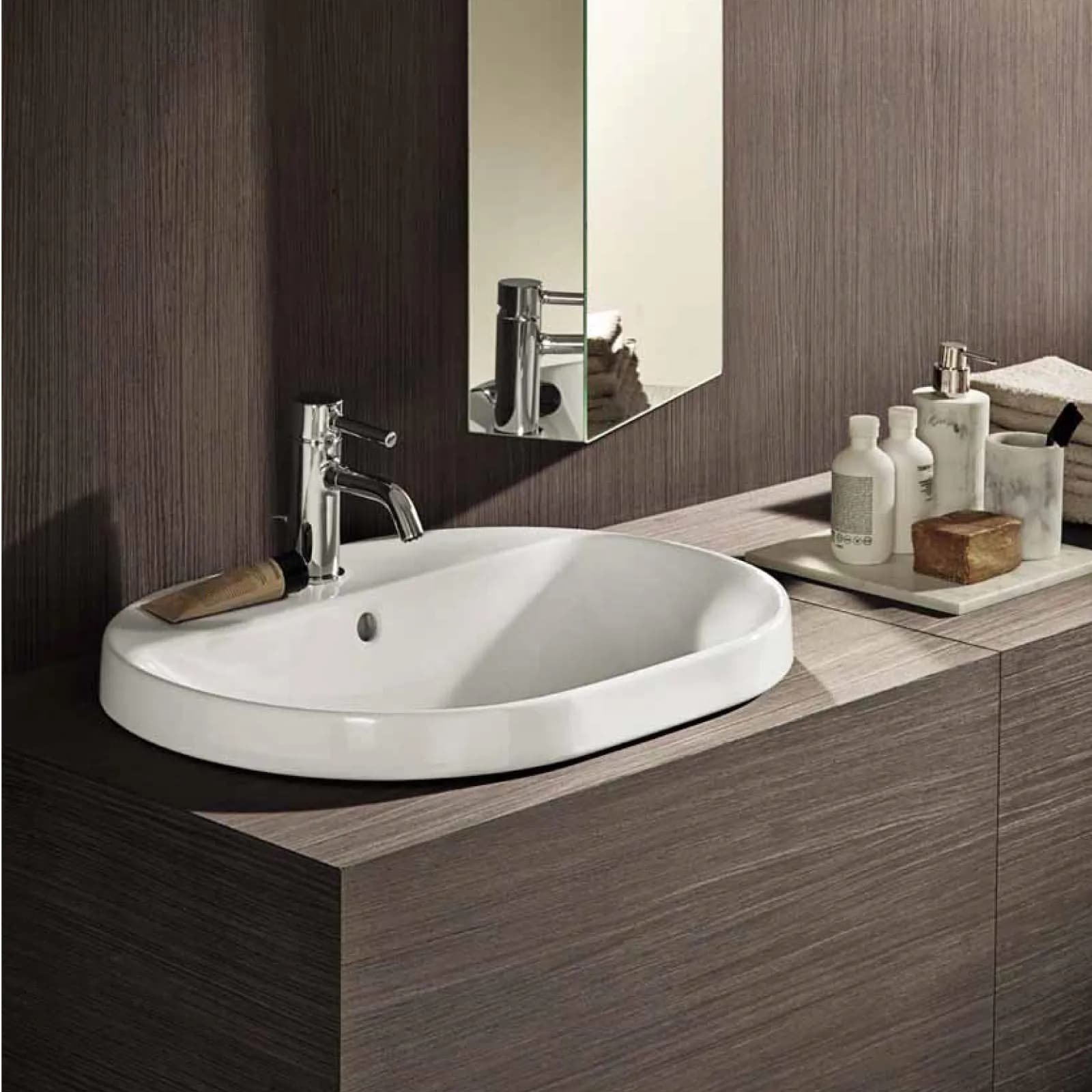 Lavabo semincasso 60x45 cm con foro miscelatore Serie Variform - Geberit