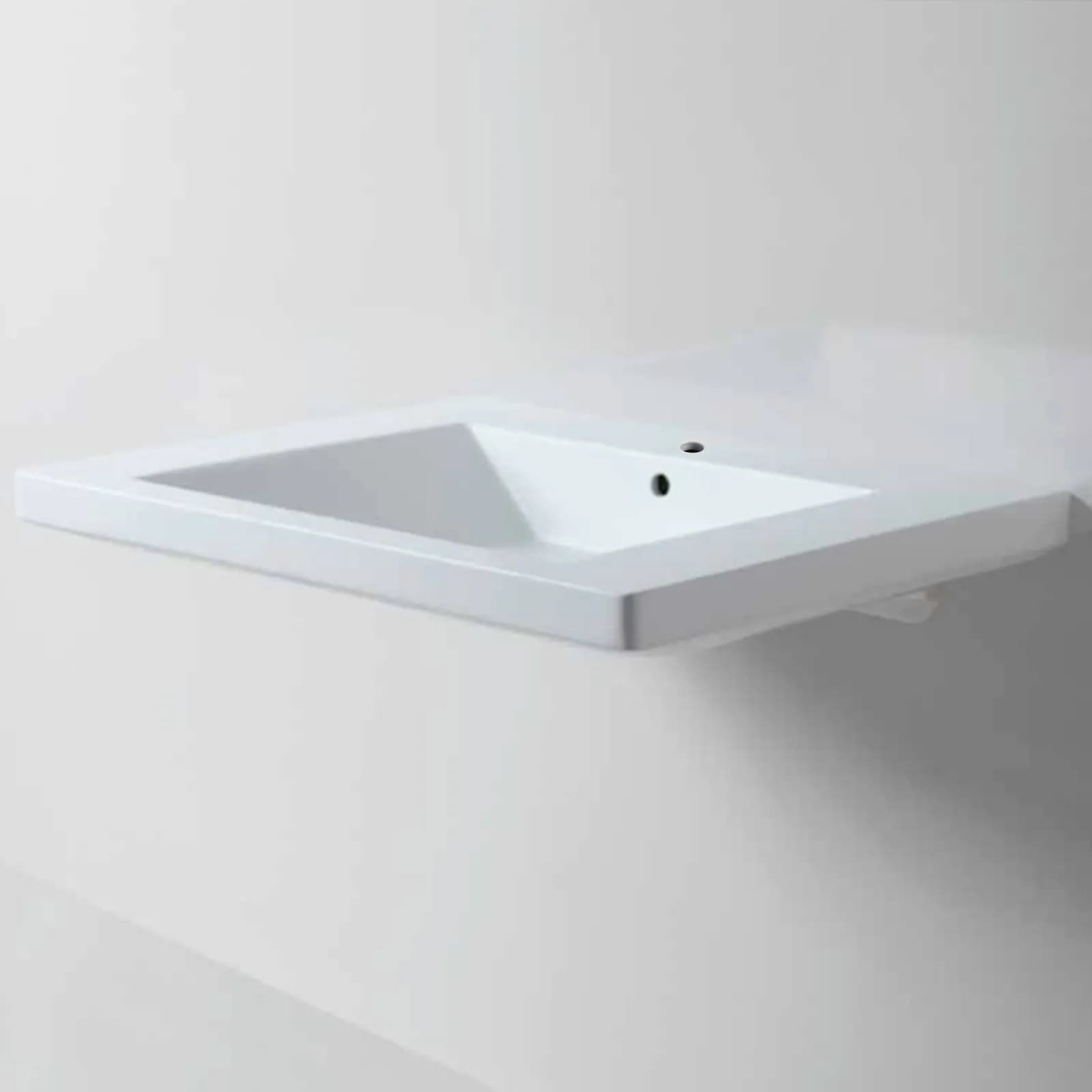 Lavabo sospeso 70 cm in ceramica bianco lucido bagno accessibile - Thin di Azzurra