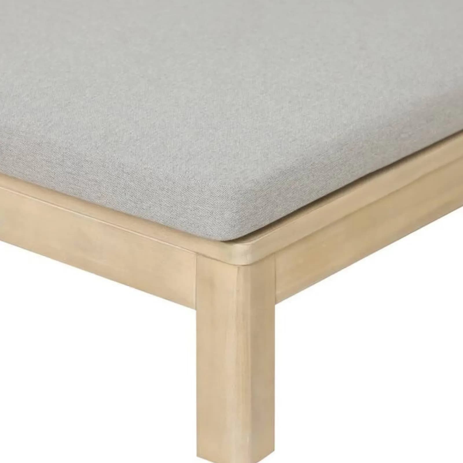 Lettino prendisole con ruote in legno di acacia con cuscino tortora - Sorah