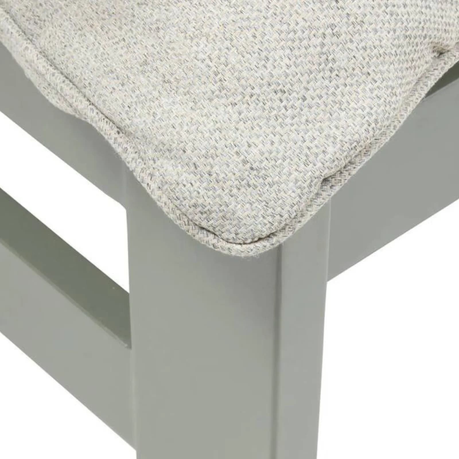 Lettino prendisole in alluminio verde alloro con cuscino lino - Gaetan