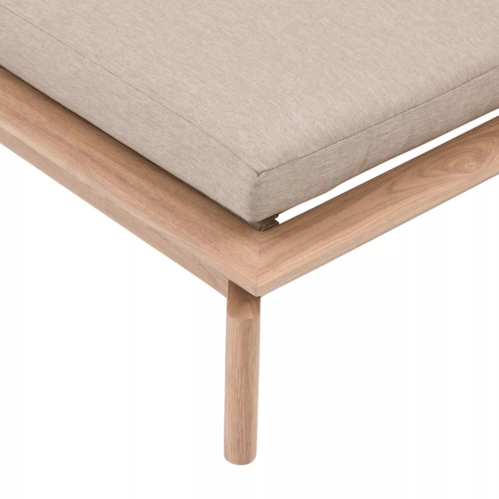 Lettino prendisole reclinabile con ruote in alluminio effetto legno con cuscino tortora - Esotik