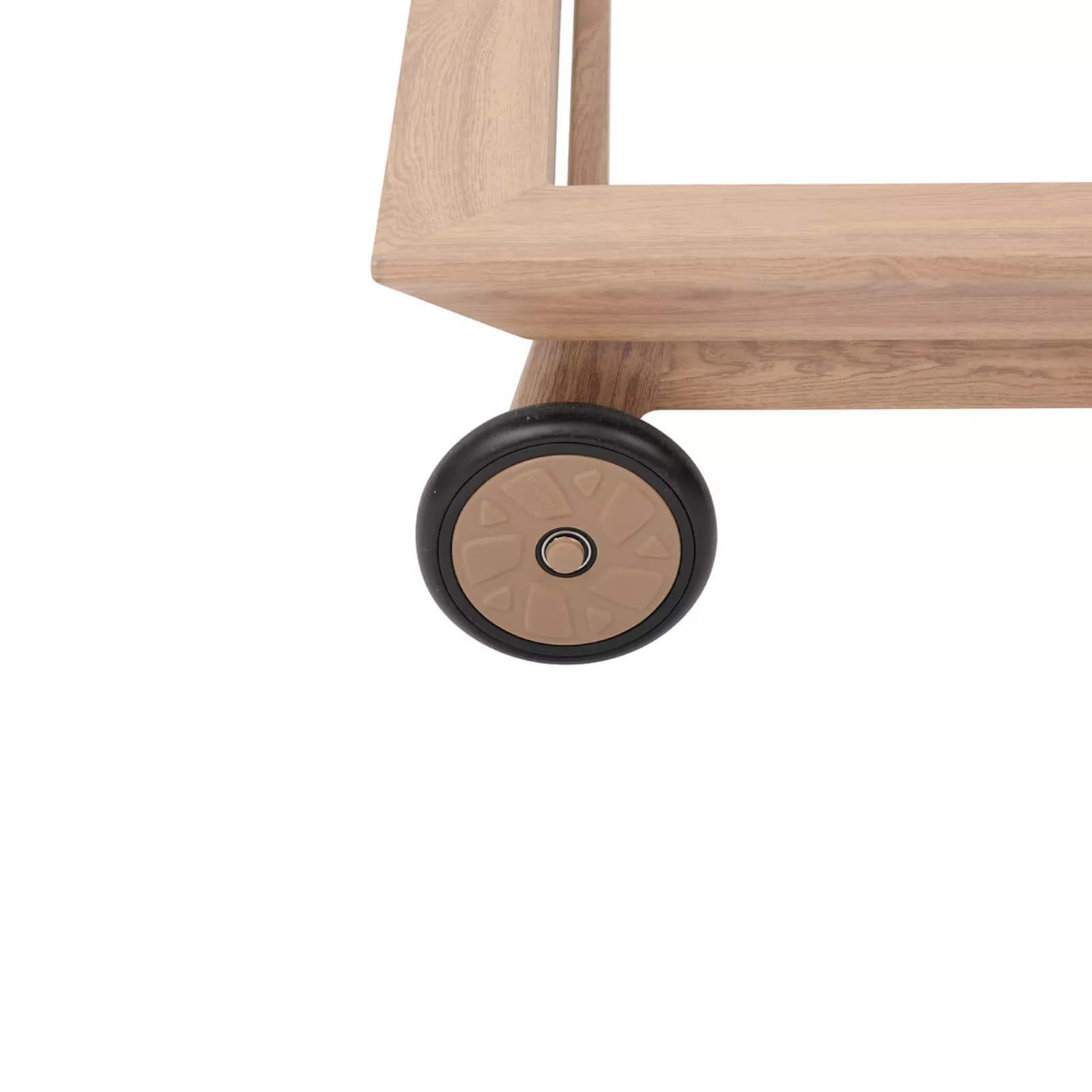 Lettino prendisole reclinabile con ruote in alluminio effetto legno con cuscino tortora - Esotik