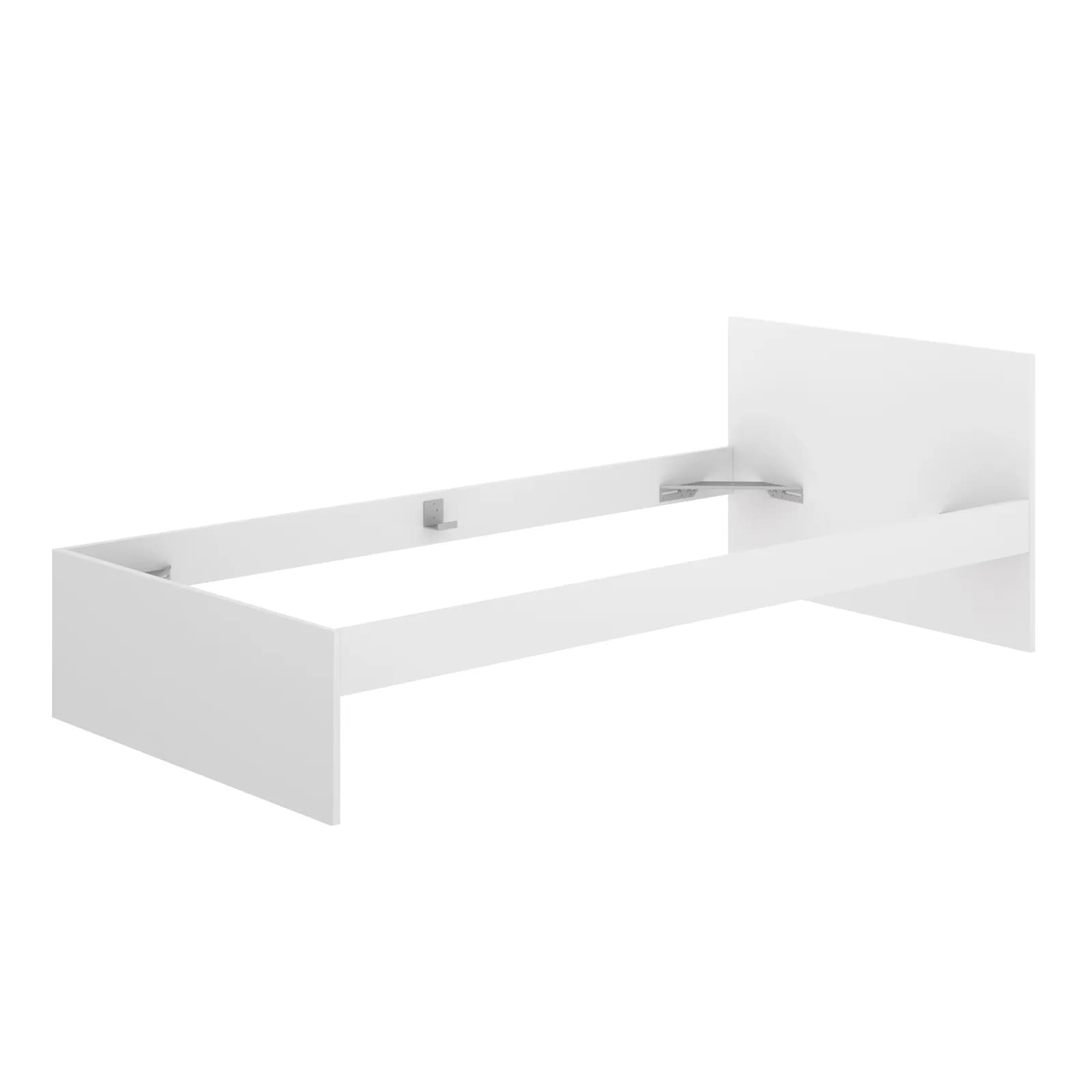 Letto singolo 90x190 cm in legno bianco con testata - Thera