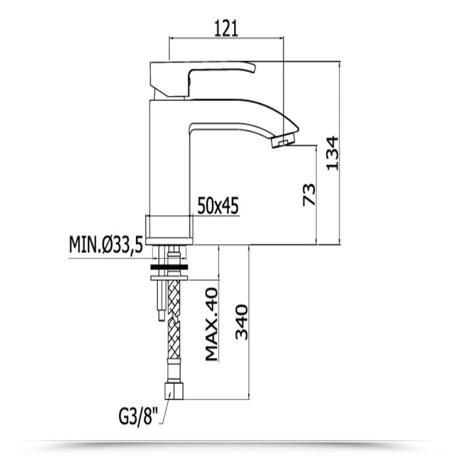 Miscelatore lavabo senza scarico cromato - Level di Paffoni