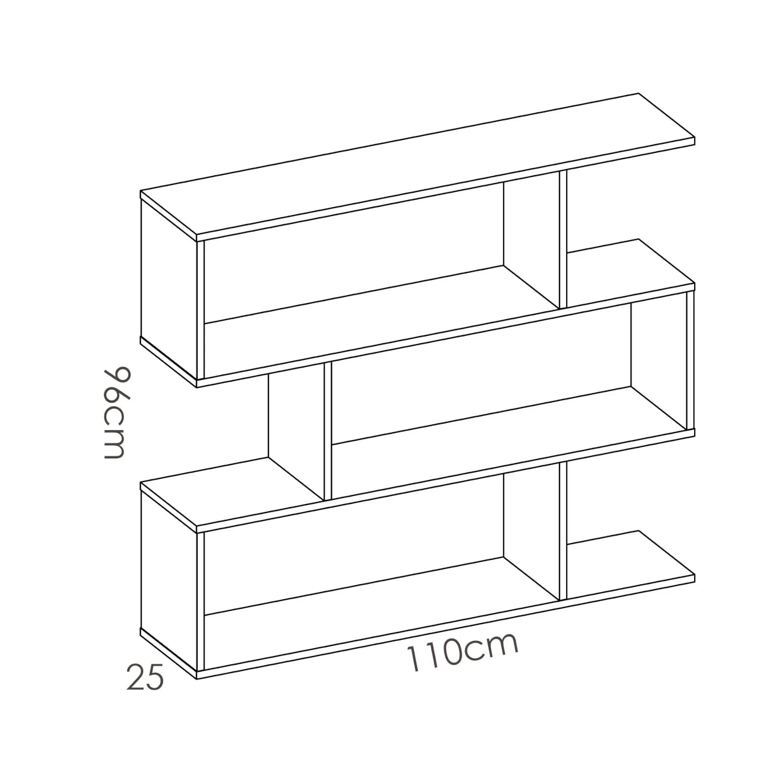 Libreria 110x96h cm in legno bianco - Leslie