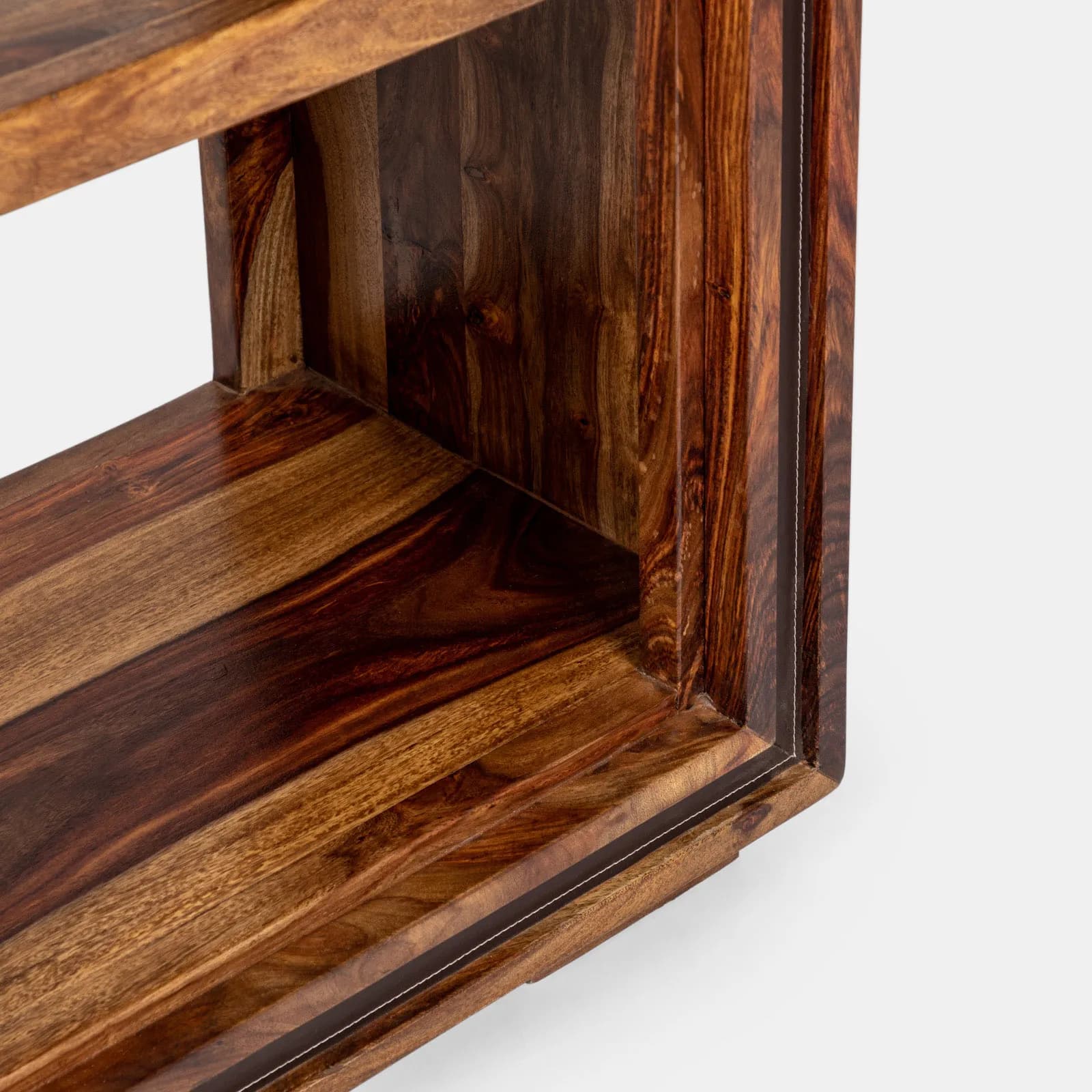 Libreria 148x181h cm in legno con vani a giorno e 4 cassetti - Freia Sheesham