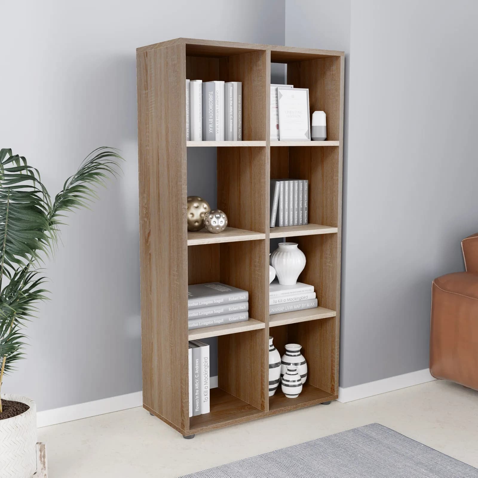 Libreria 60x120h cm in legno rovere - Artik
