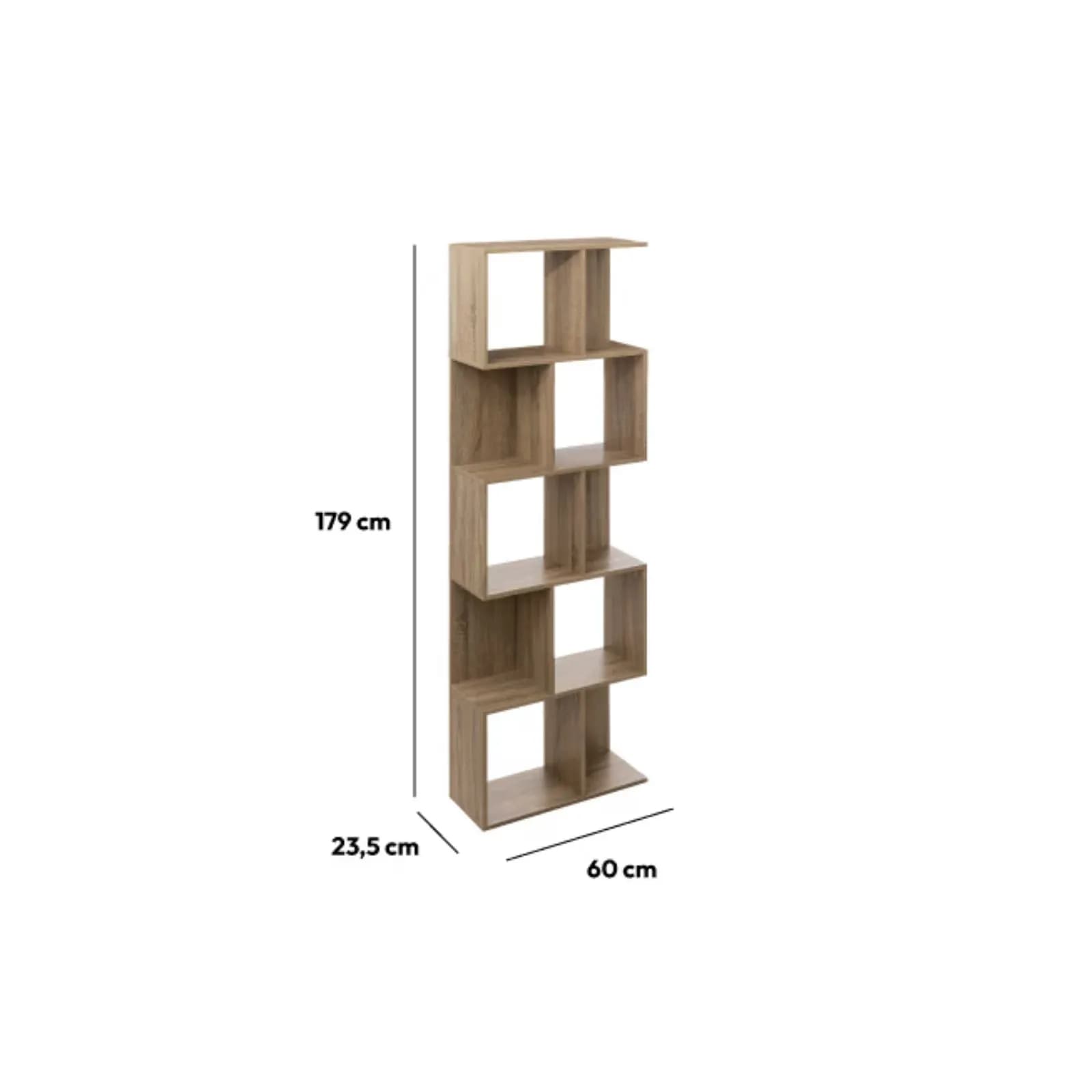 Libreria 60x179 cm effetto rovere - Arcadya