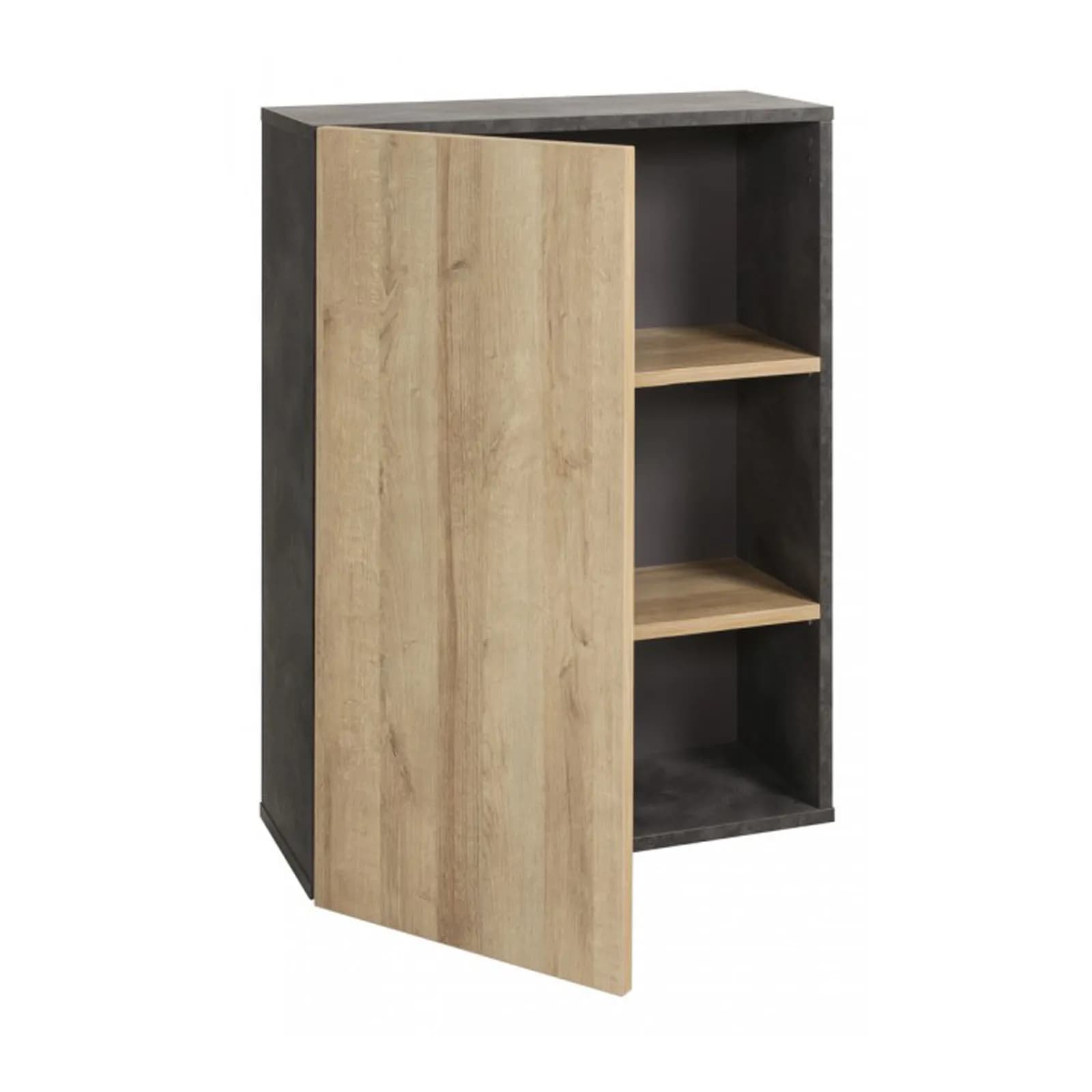 Libreria 80x111 cm grigio tadao con anta rovere artisan - Wells
