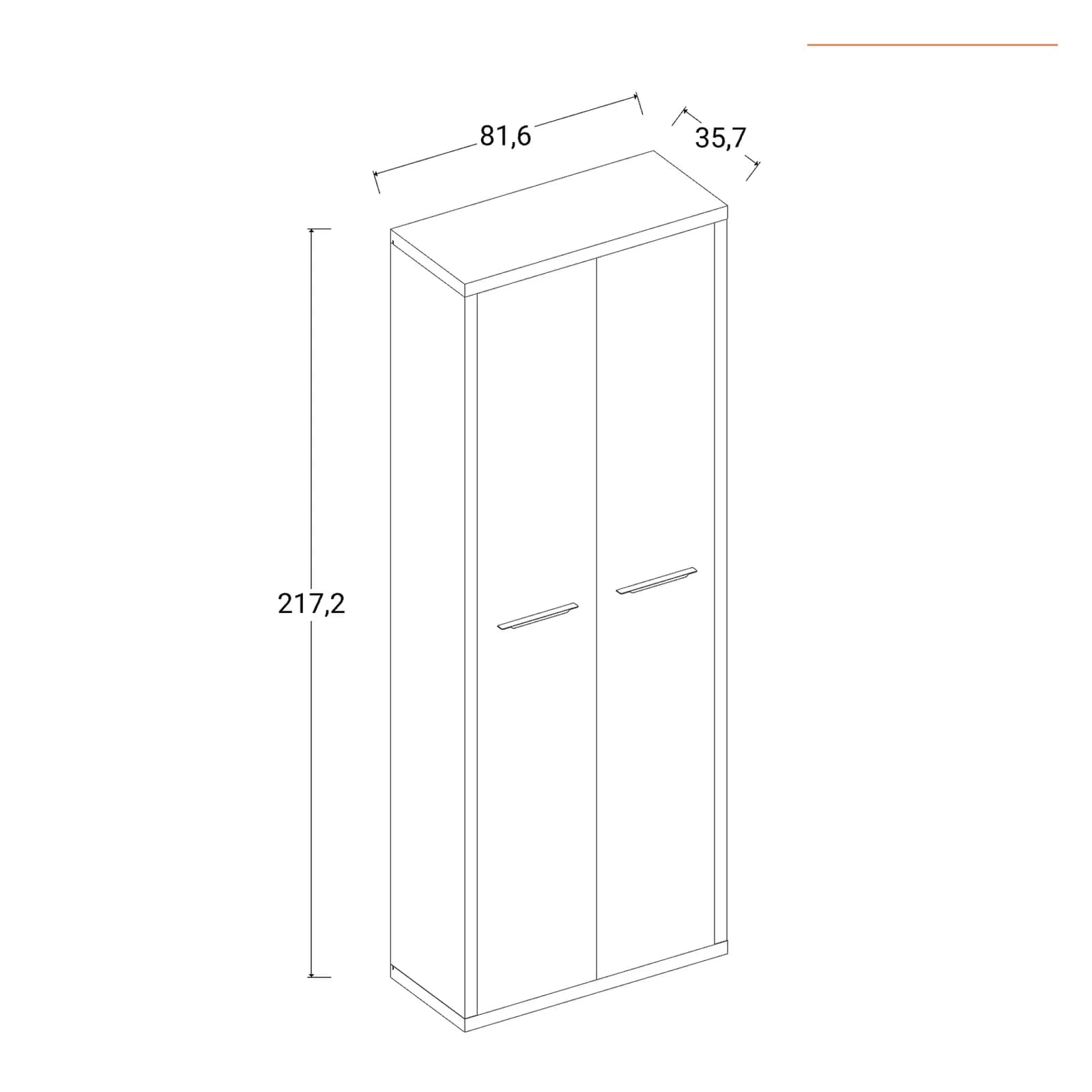 Mobile multiuso 82x217h cm noce brera con 2 ante - Historic brown