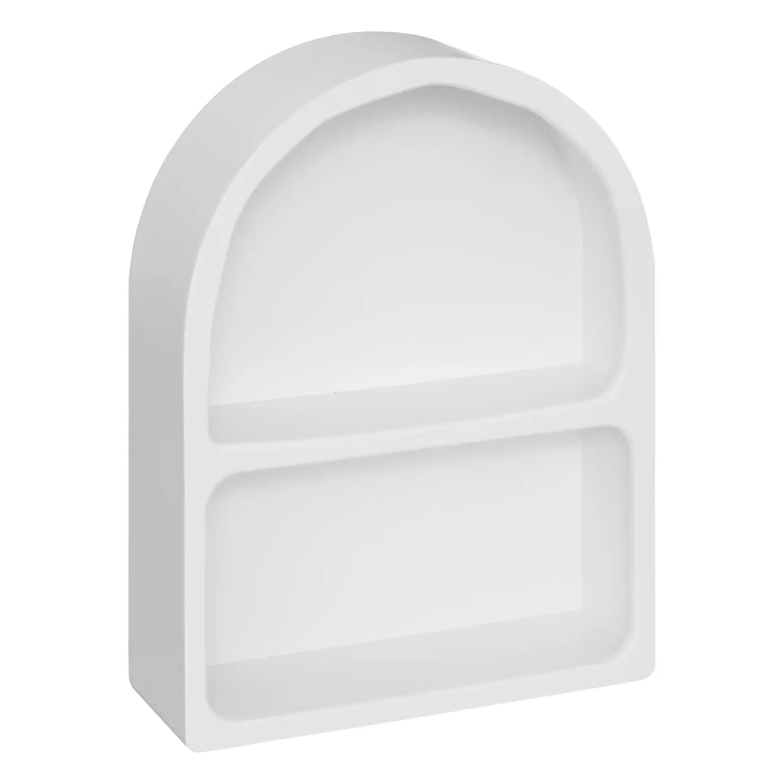 Libreria sospesa 35x45h cm in legno effetto pietra bianco con 2 ripiani - Taisha
