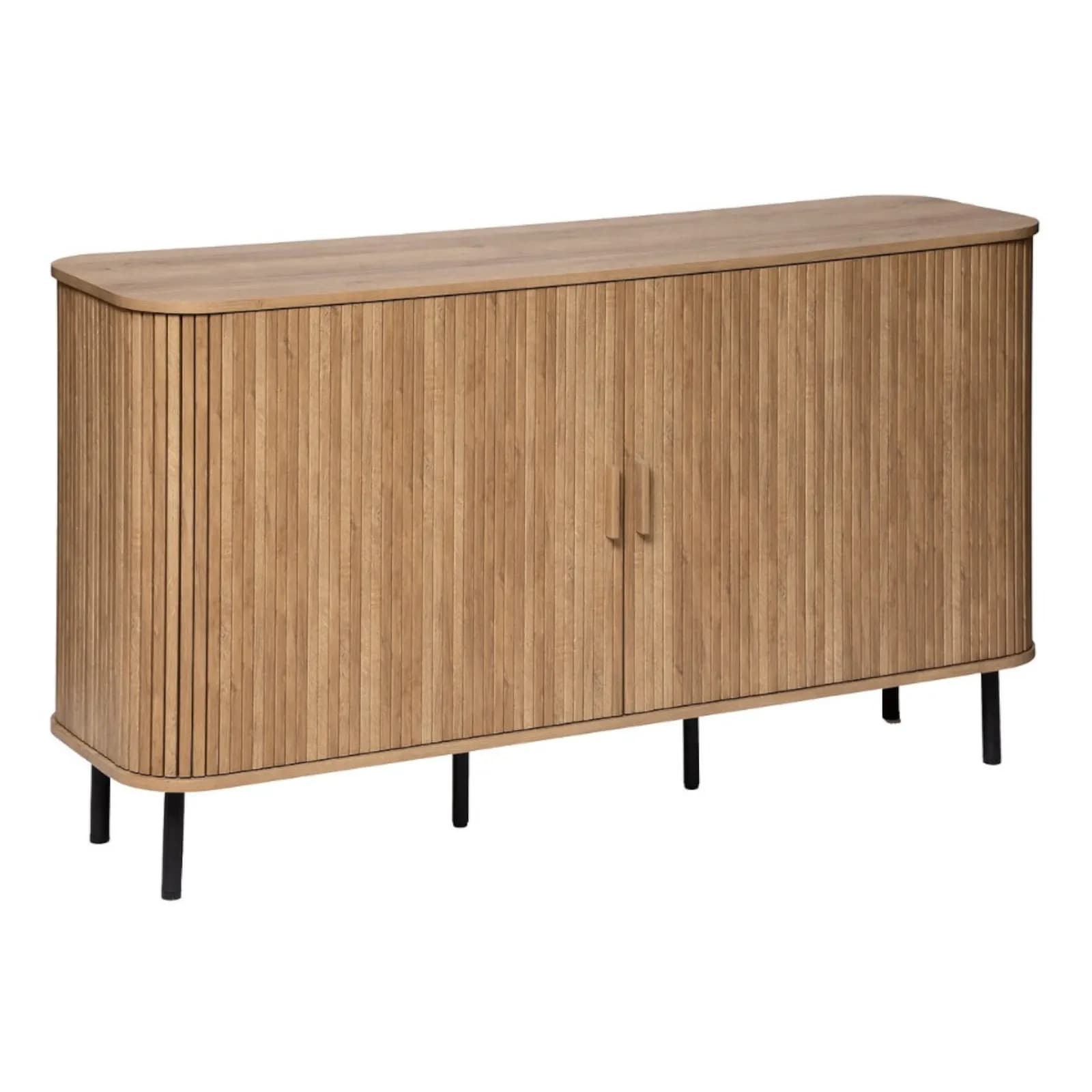 Madia 140x40 cm con 2 ante scorrevoli in legno cannettato - Dhana