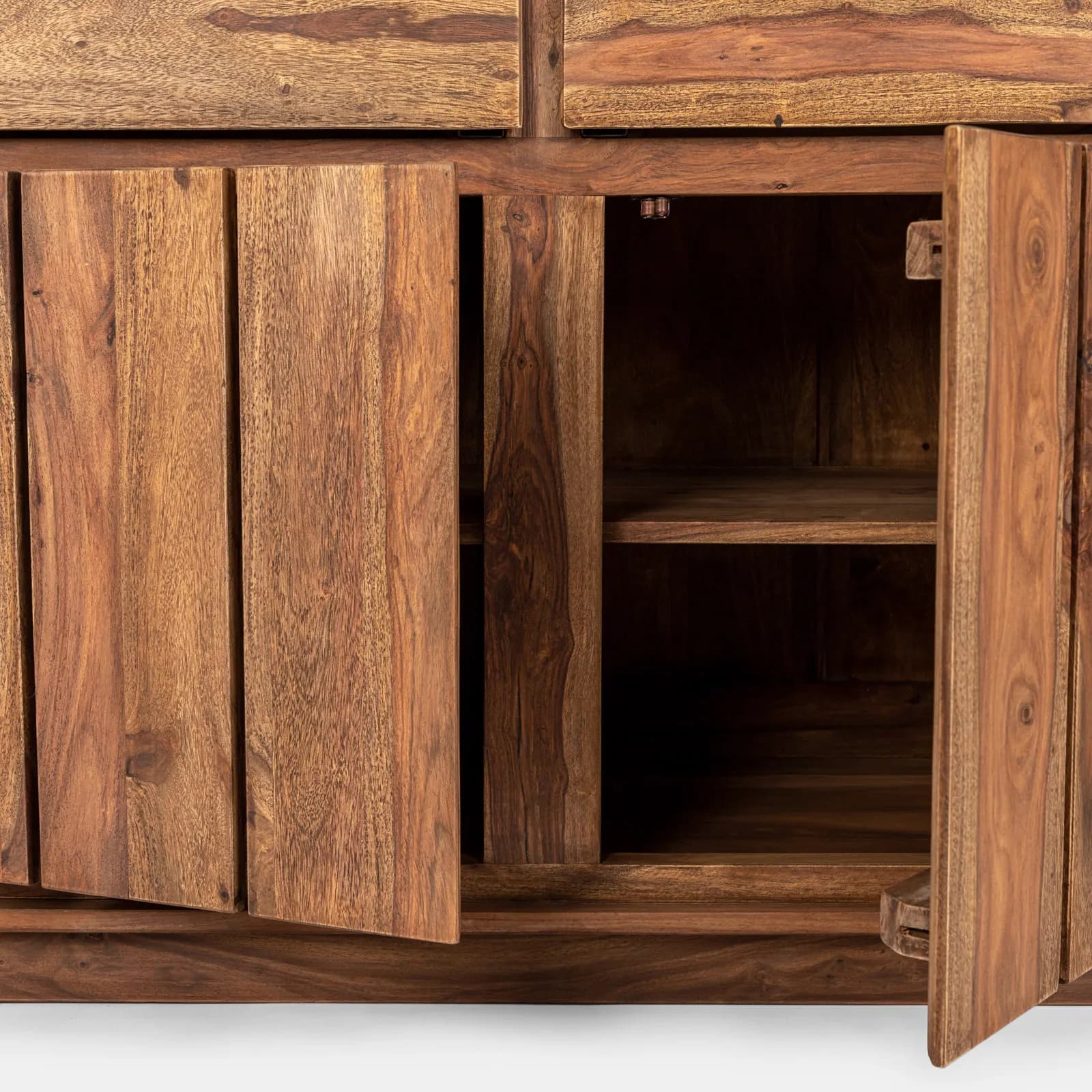 Madia 145 cm in legno con tre ante e tre cassetti - Freia Sheesham