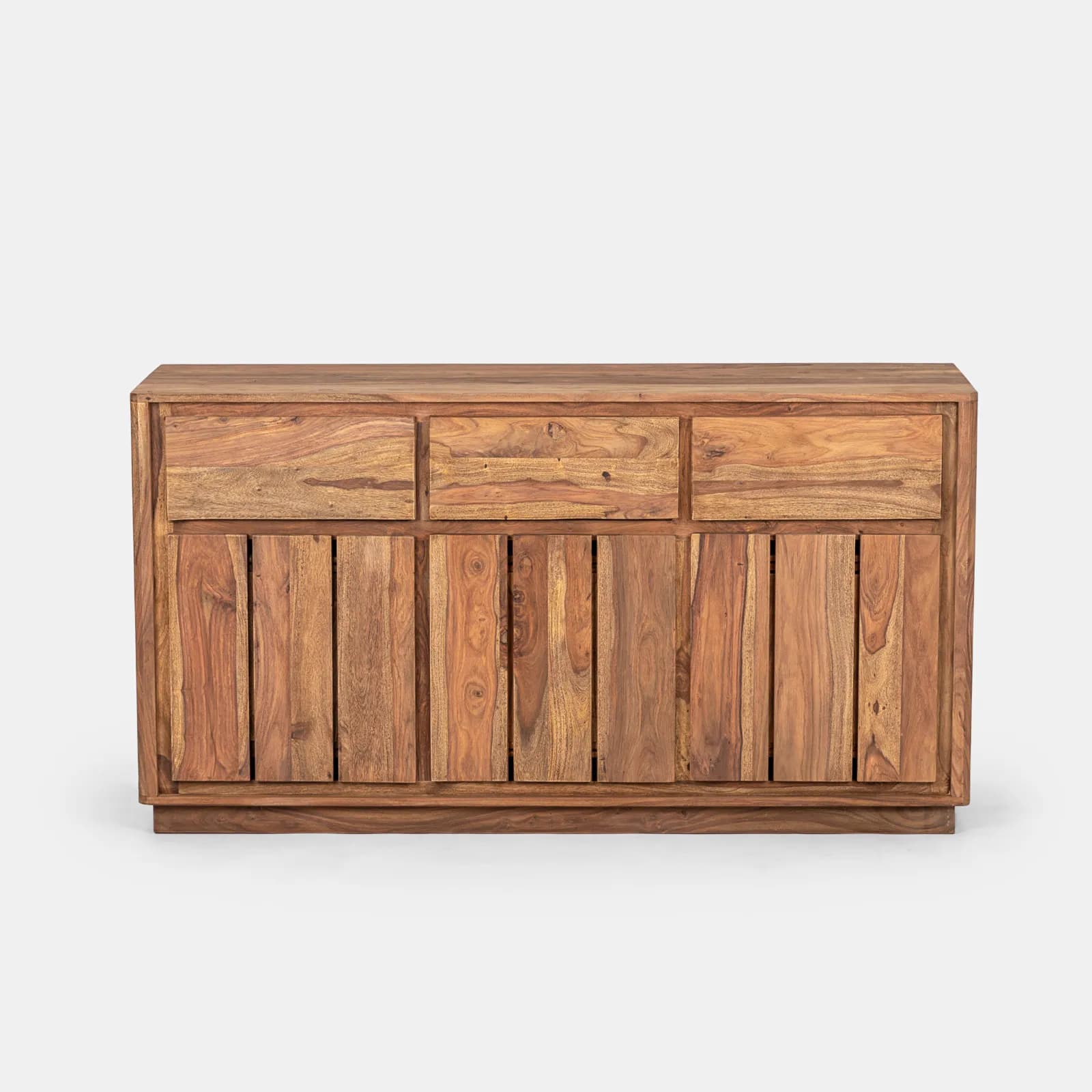 Madia 145 cm in legno con tre ante e tre cassetti - Freia Sheesham