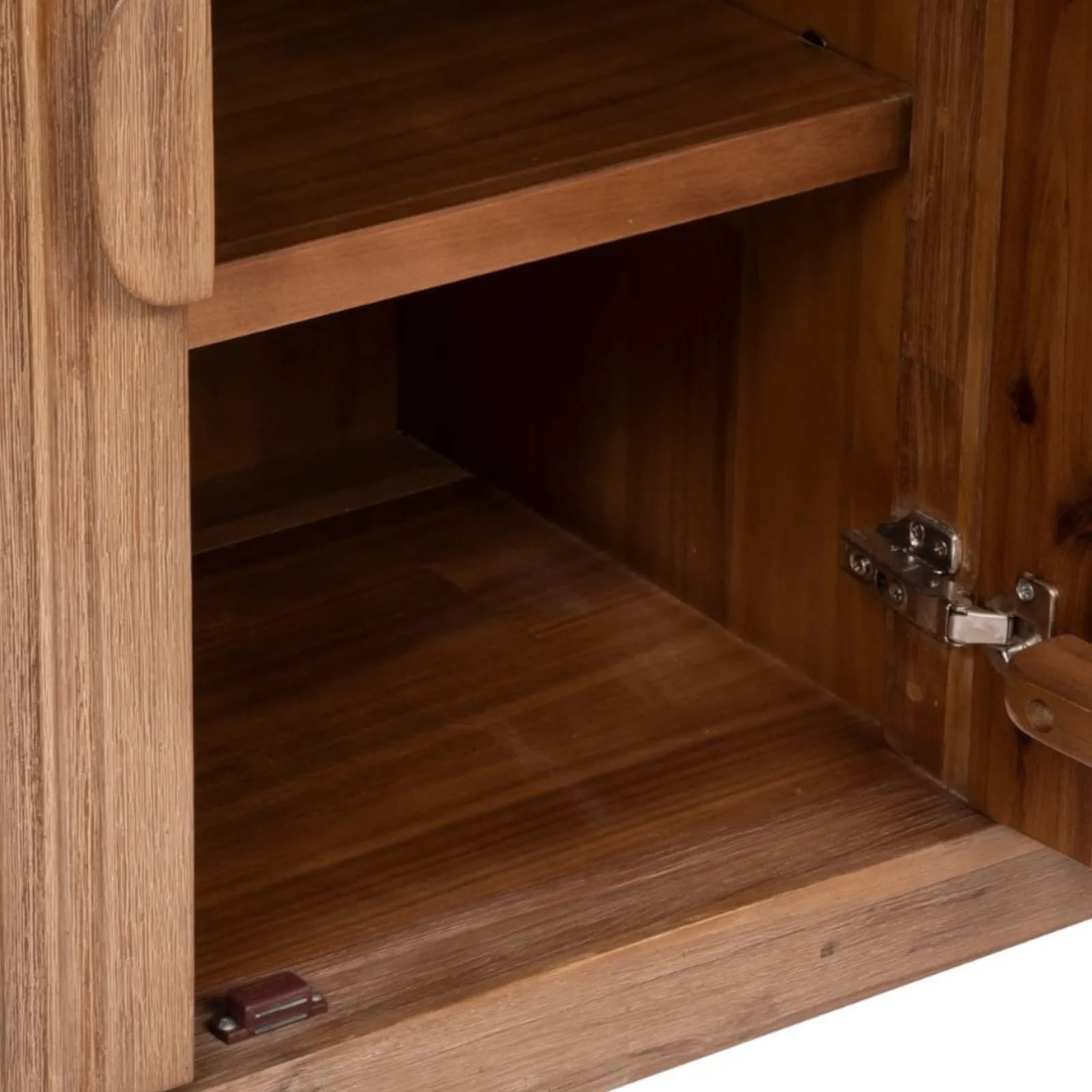 Madia 160x80h cm in legno di acacia cannettato naturale con 4 ante - Camilla