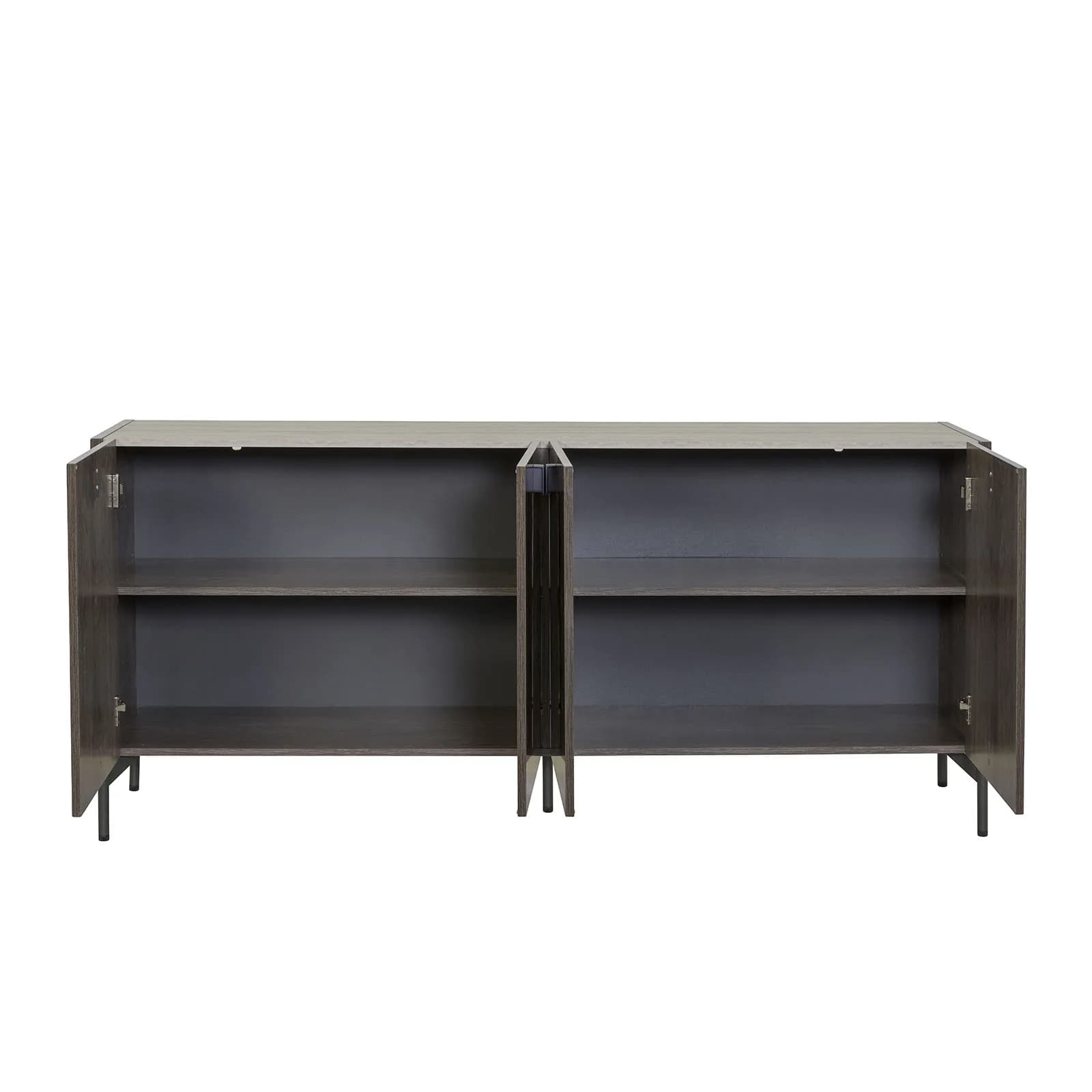 Madia 180x83h cm top effetto marmo con 4 ante rovere canyon - Pavel