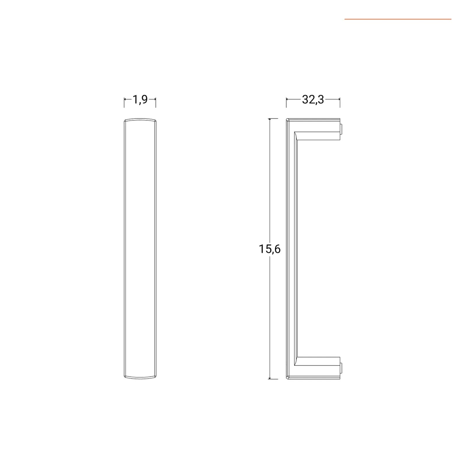 Maniglia di ricambio cromo per box doccia - Skin