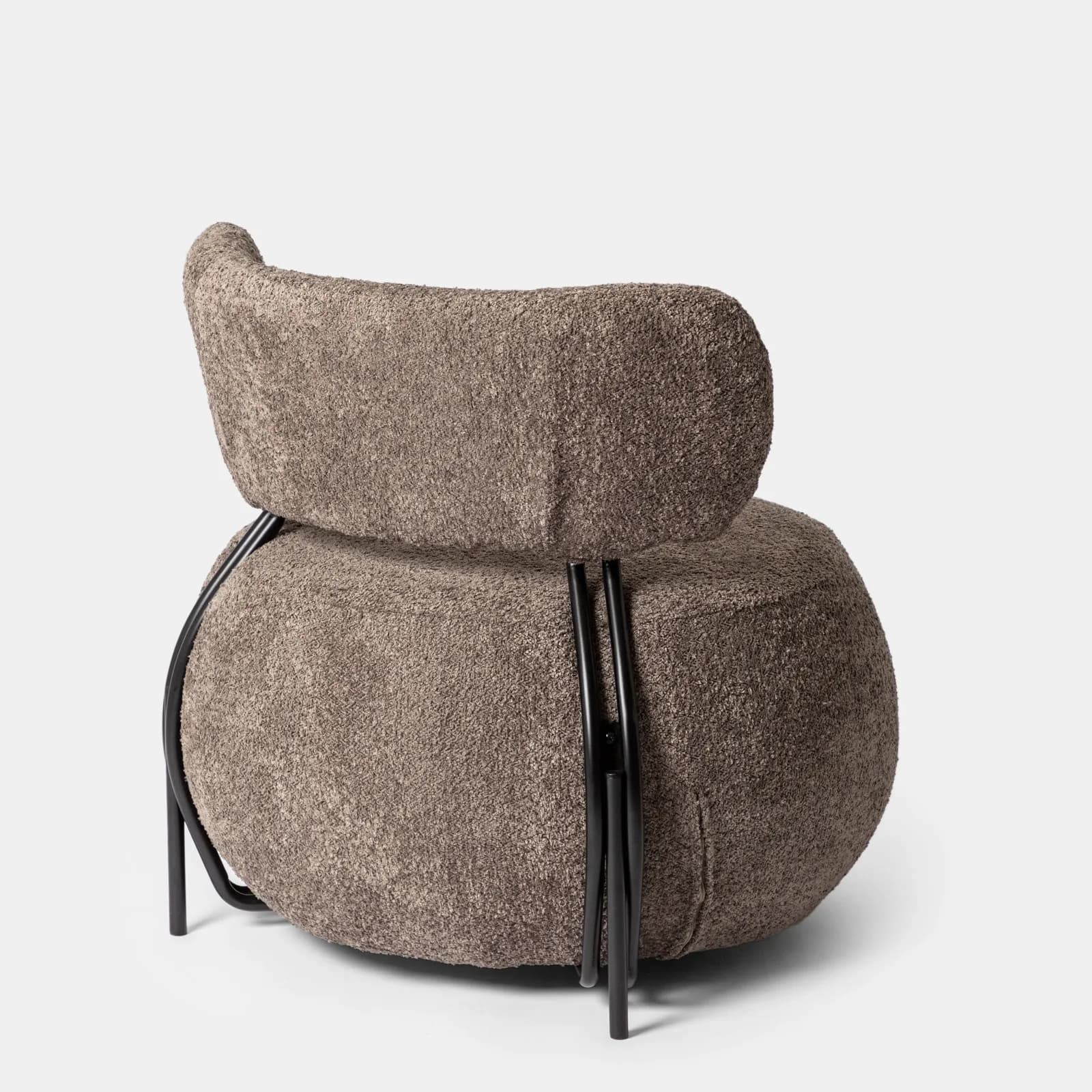 Maxi poltrona in tessuto bouclé cacao con schienale - Jackie