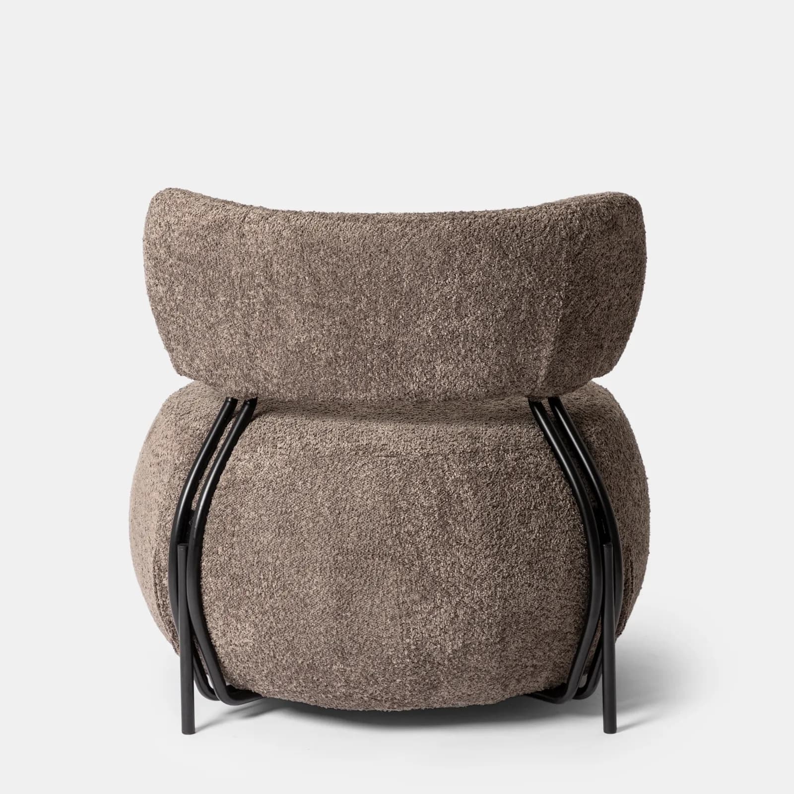 Maxi poltrona in tessuto bouclé cacao con schienale - Jackie