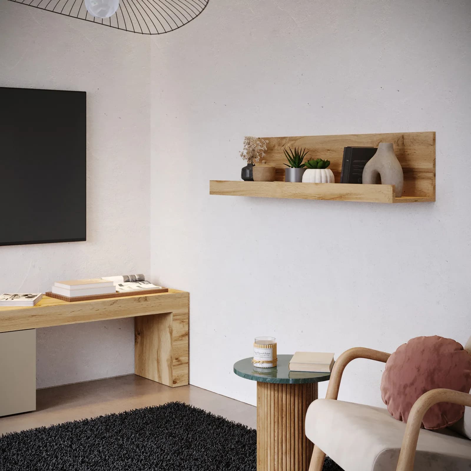 Mensola 120x28h cm rovere wotan - Kayros