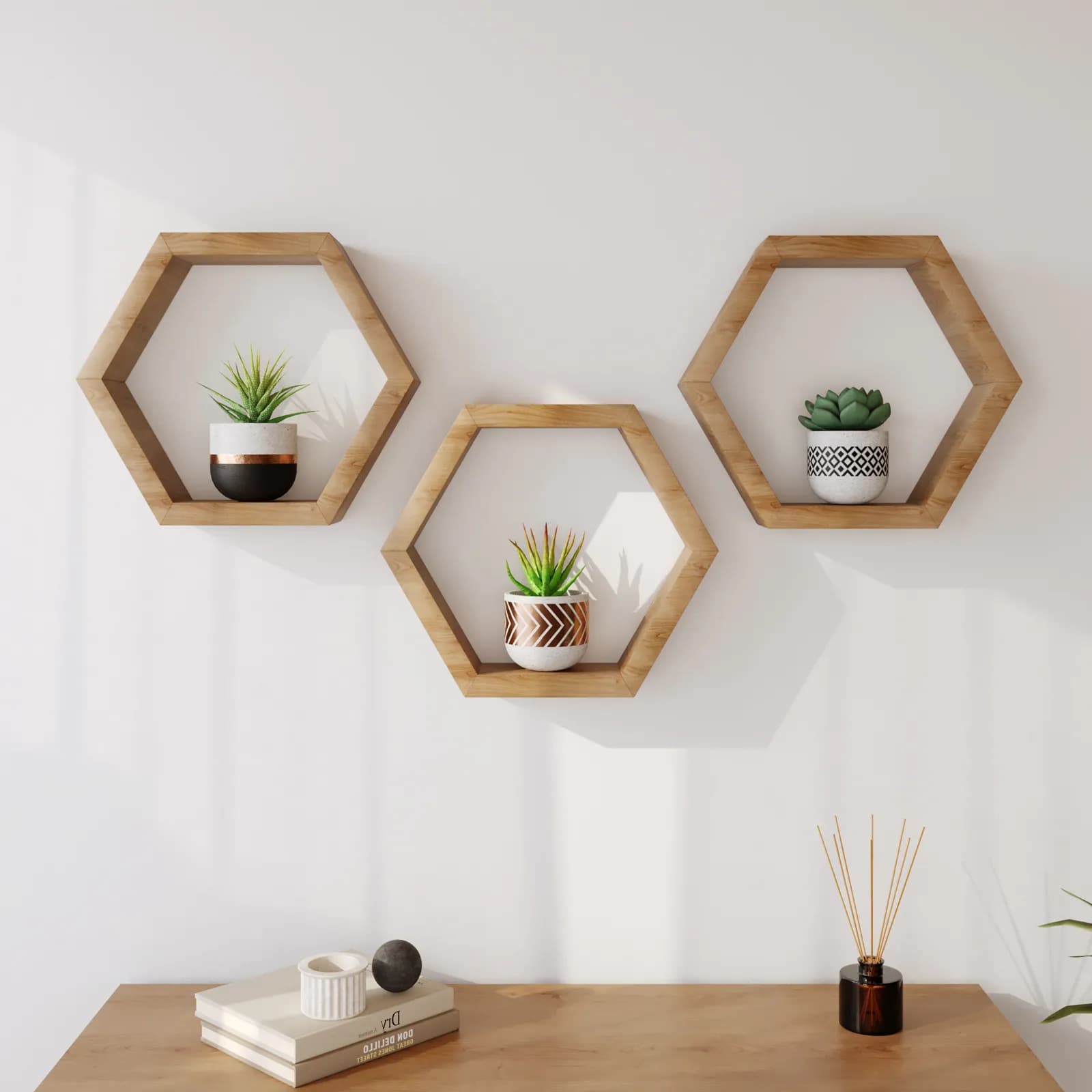 Mensola 40x35 cm in legno di acacia