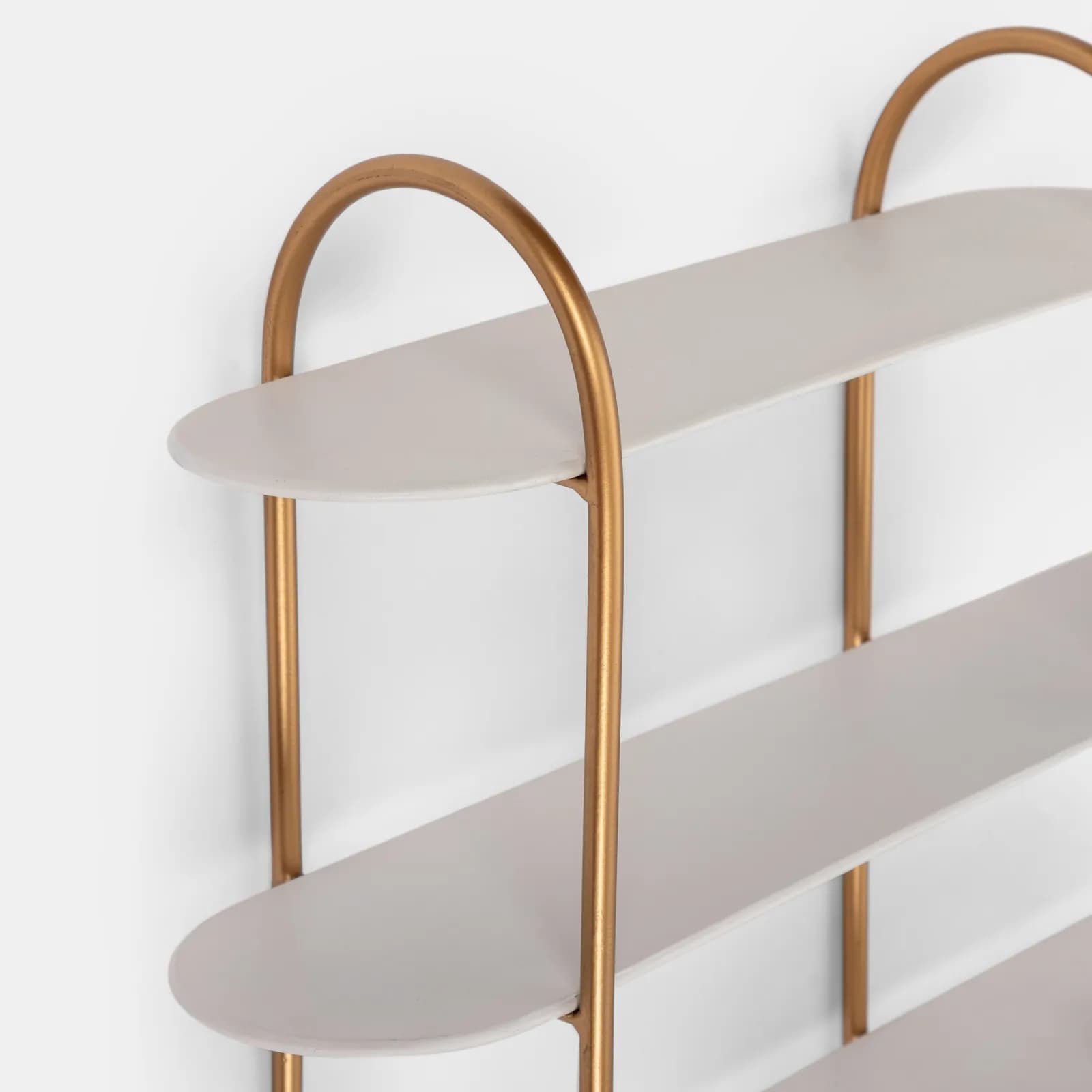 Mensola 80x15 cm in metallo oro e bianco con 3 ripiani - Clavis