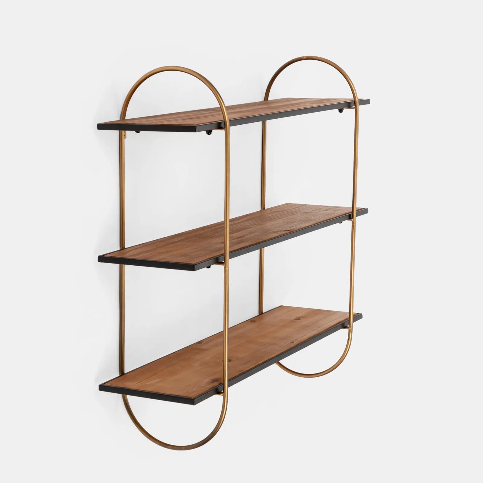 Mensola 82x25 cm in legno noce con 3 ripiani - Trabea