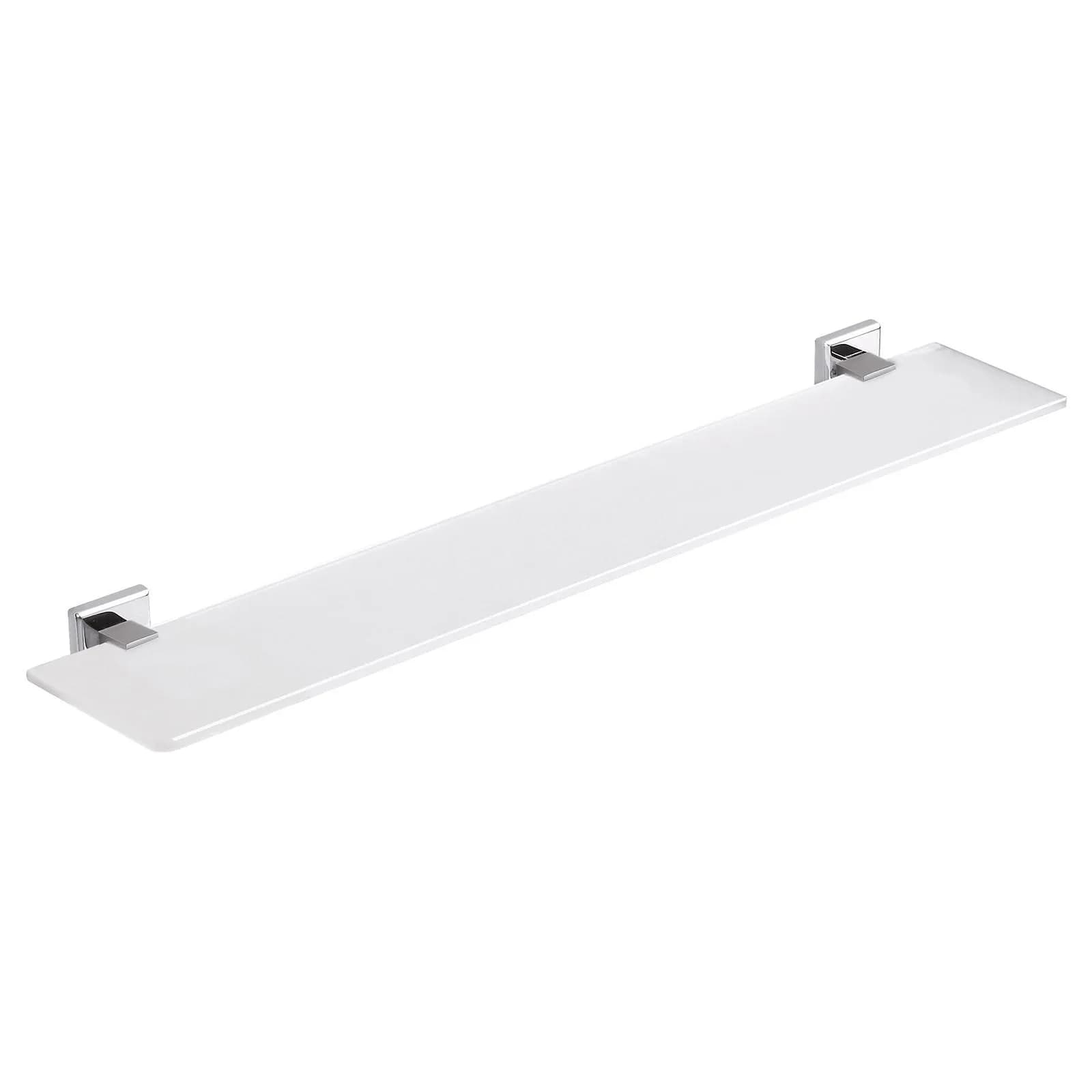 Mensola 60 cm in acciaio inox con piano in vetro temperato - Colorado di Gedy